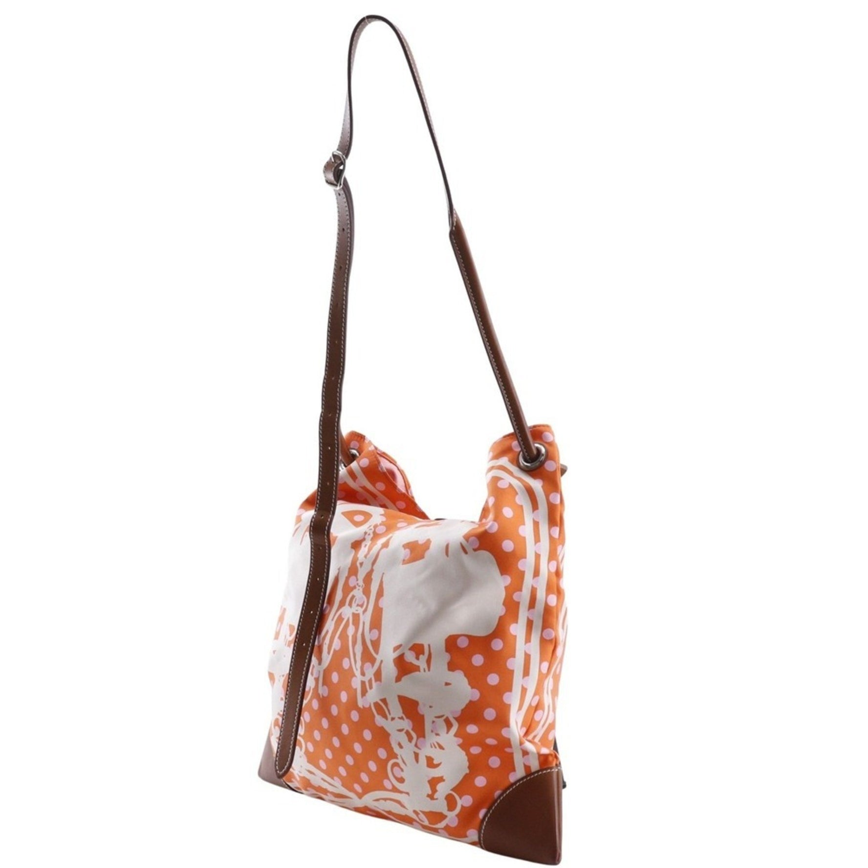 Hermes Hermès Silky City PM Shoulder Bag, Brides de Gala, Polka Dot Silk, 2018, C Open
