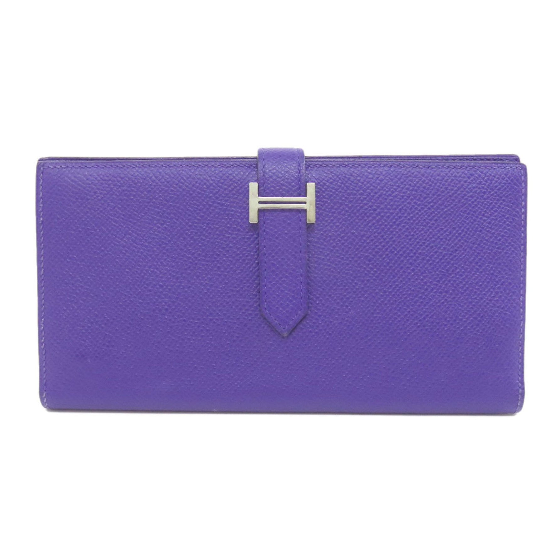 Hermes Bearn Soufflet Blue Electric Long Wallet Epson