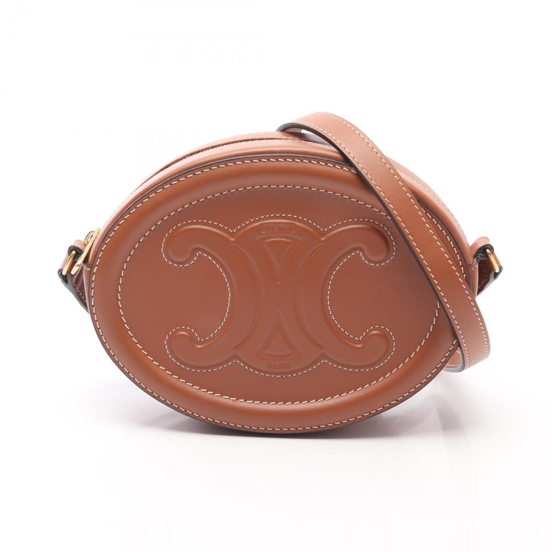 Celine Oval Purse Cuir Triomphe Shoulder Bag, Leather