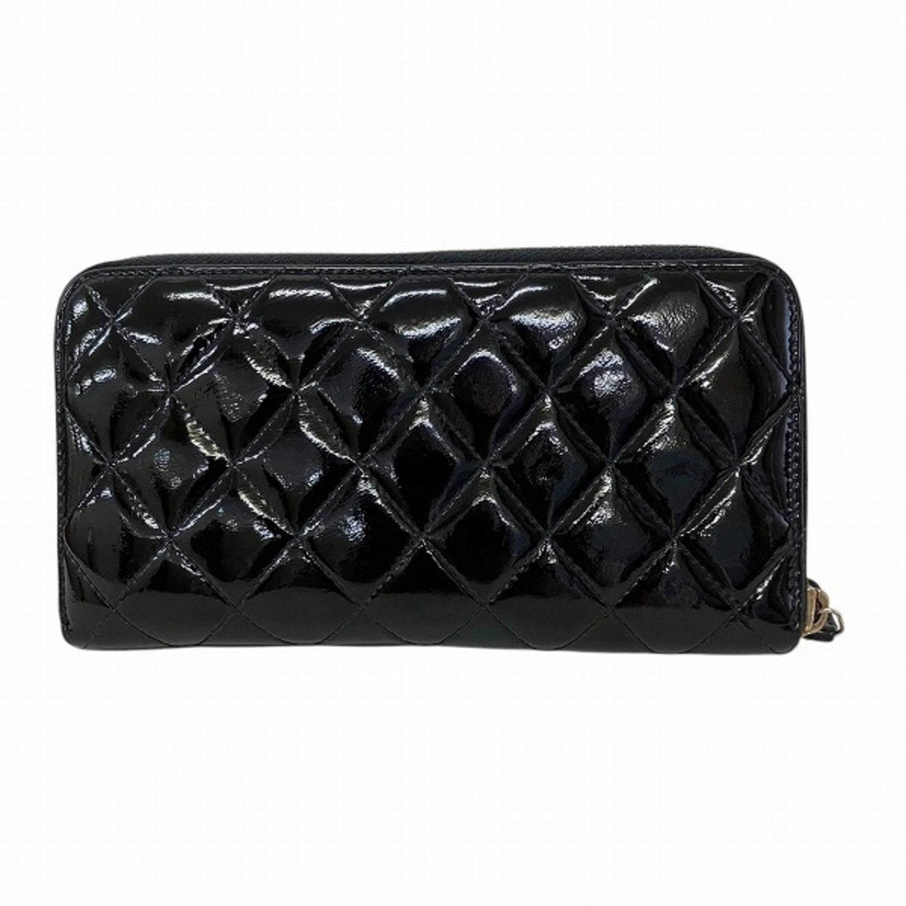 CHANEL Matelasse Enamel Round Bifold Wallet