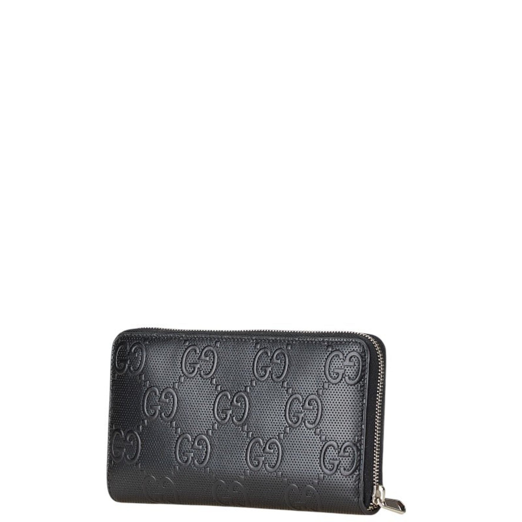Gucci GG Embossed Zip Around Organizer Long Wallet Leather