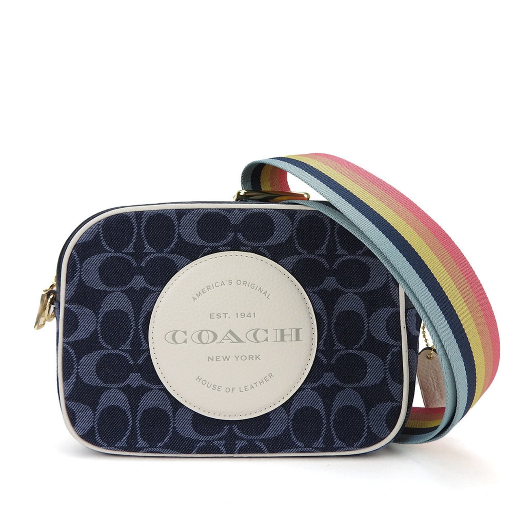 Coach shoulder bag signature leather ladies denim