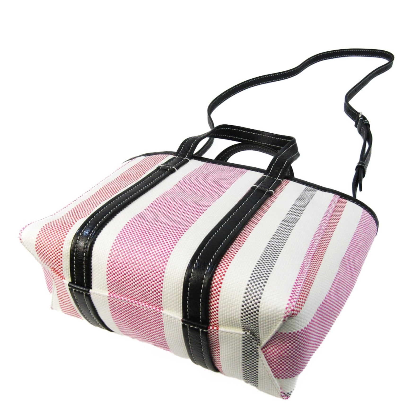 Balenciaga BARBES SMALL Leather,Polyamide Handbag,Shoulder Bag Black,Pink,Red Color,White