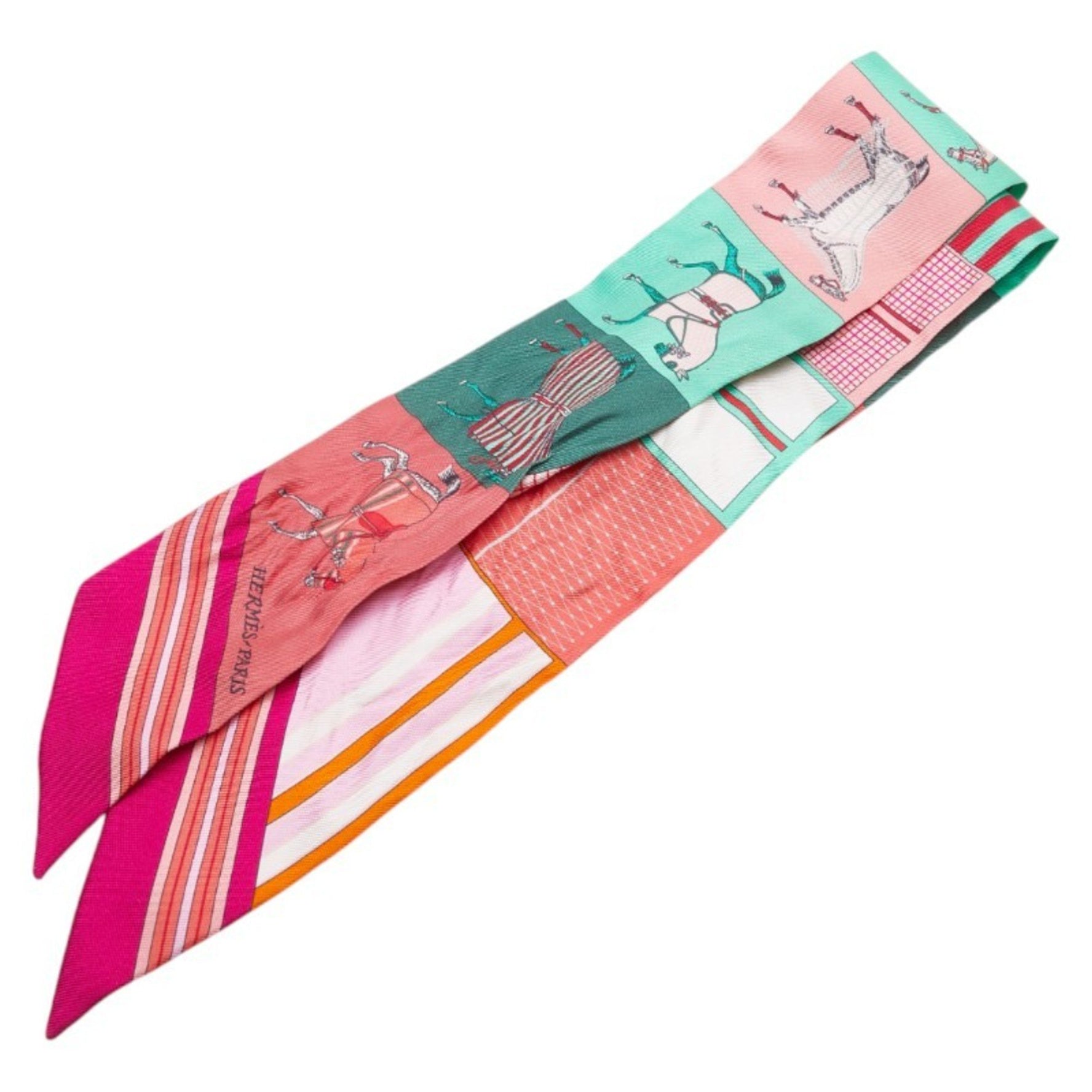 Hermes Twilly Couvertures Nouvelles New Blanket Scarf Muffler Pink Multicolor Silk