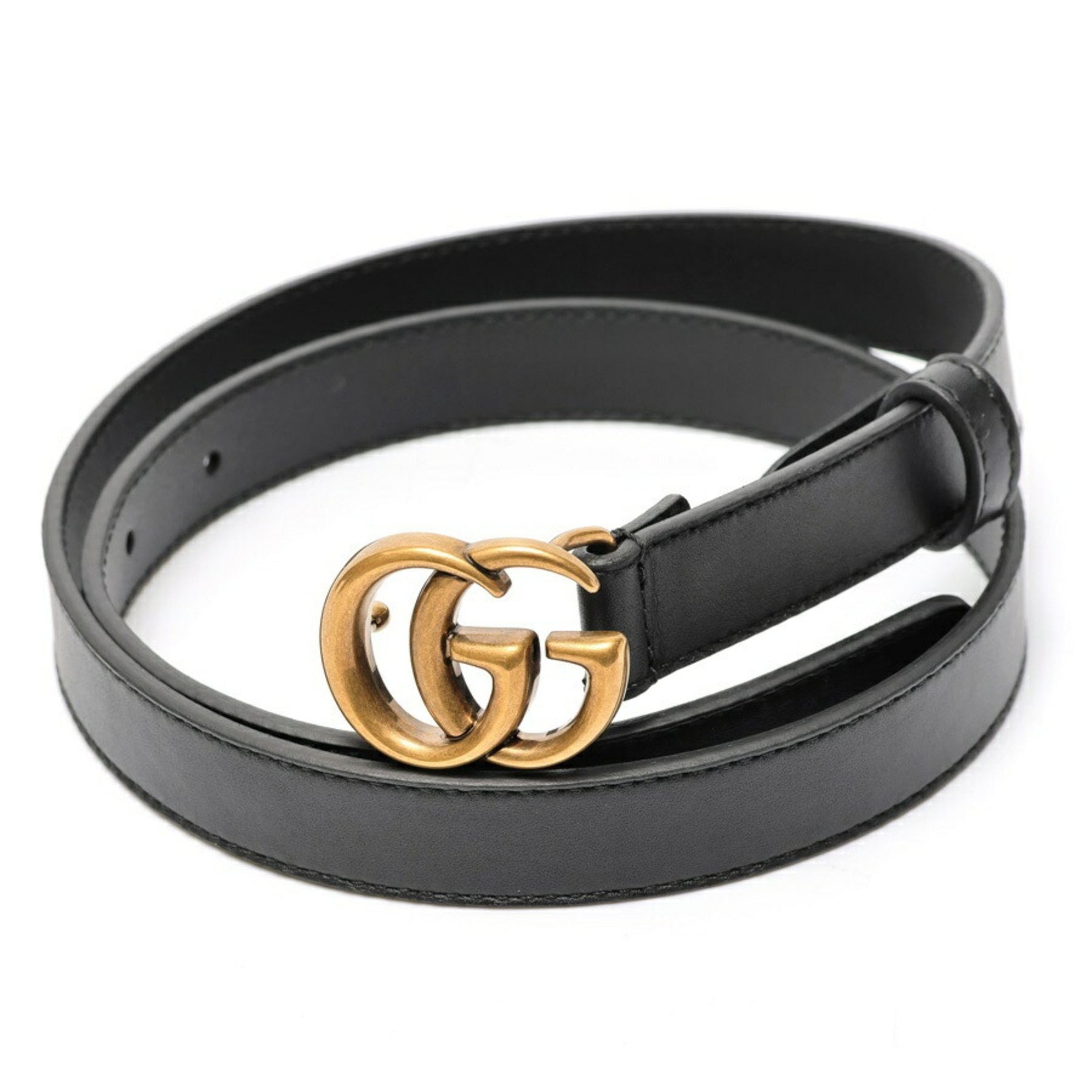 Gucci Double G Buckle Leather Belt #75