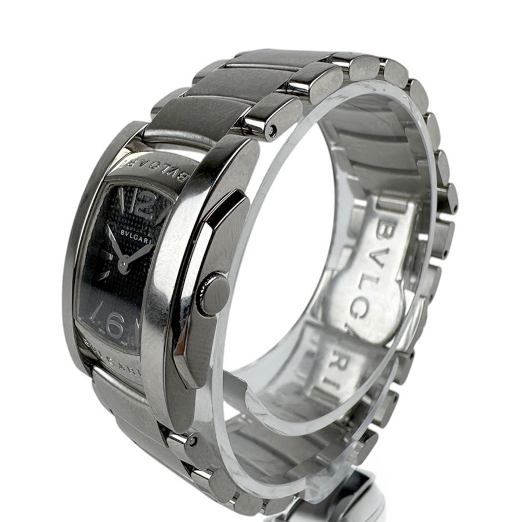 BVLGARI Watch Ashoma Stainless Steel Silver Black Ladies Quartz Dial