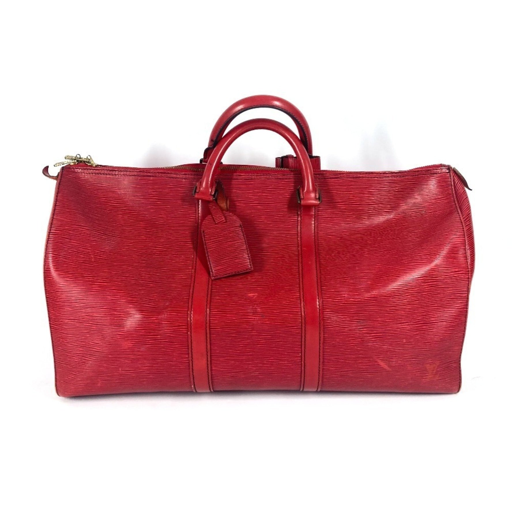 Louis Vuitton Epi Keepall 50 Travel Bag, Handbag, Boston Leather, Castilian Red, Red