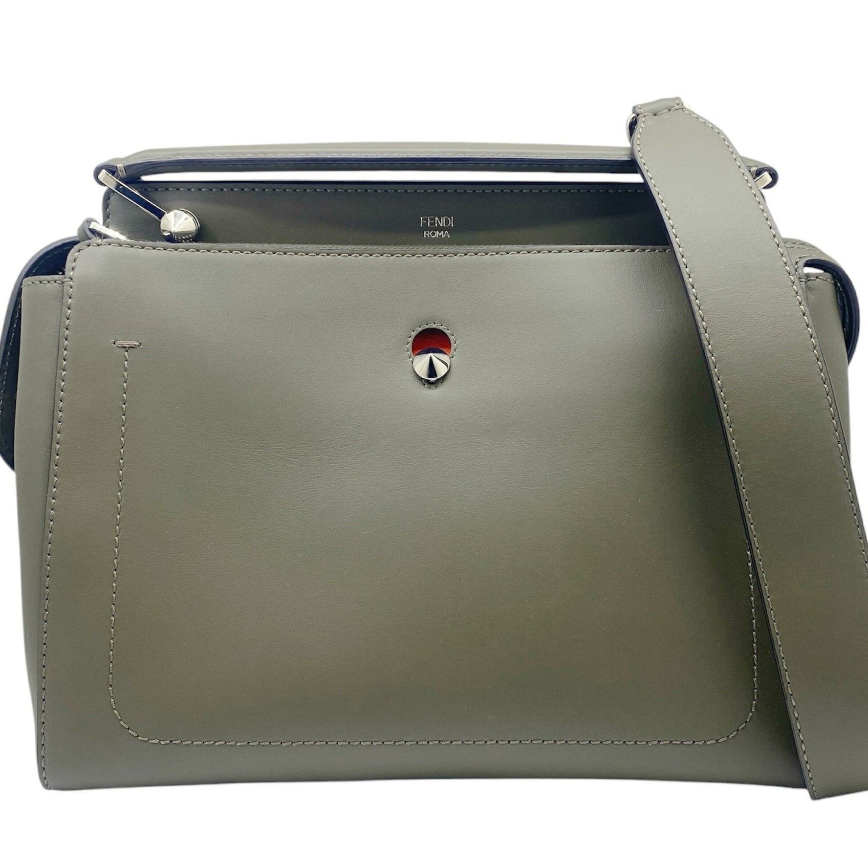 Fendi FEND DOT COM Handbag Leather Orange Shoulder Bag Men's