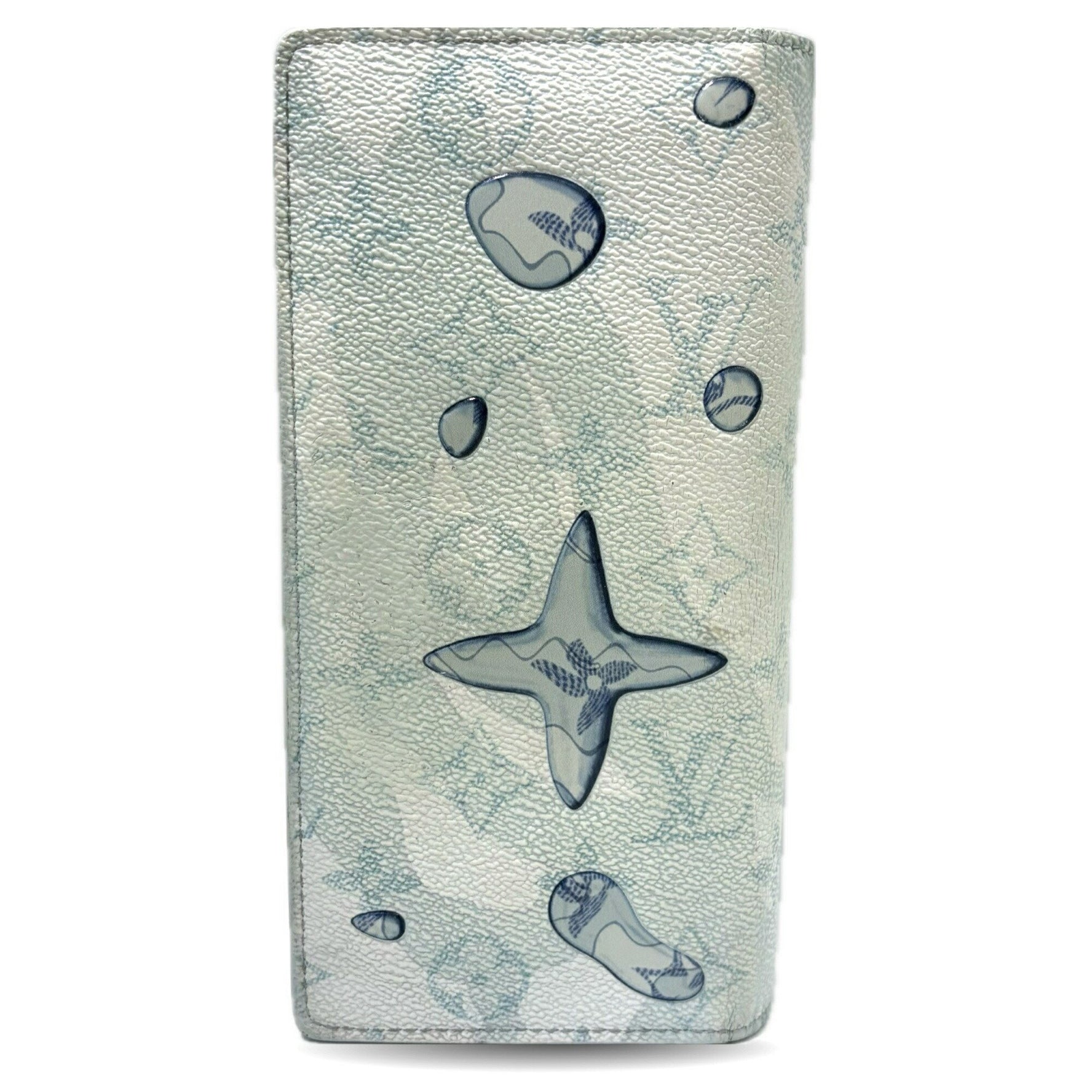 Louis Vuitton Monogram Aqua Garden Portefeuille Brazza Bi-fold Long Wallet Leather