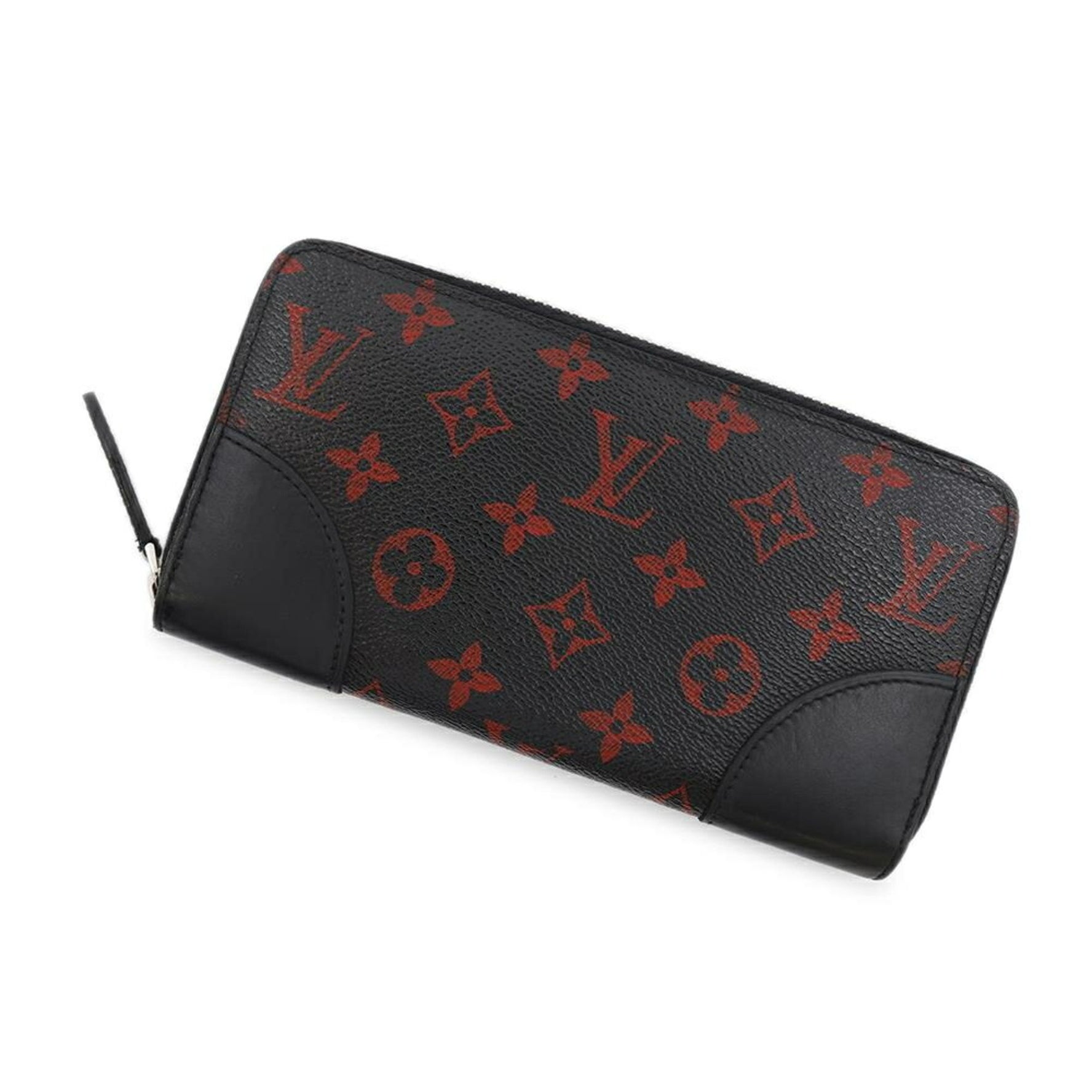 Louis Vuitton Long Wallet Monogram Anfleur Rouge Zippy Black