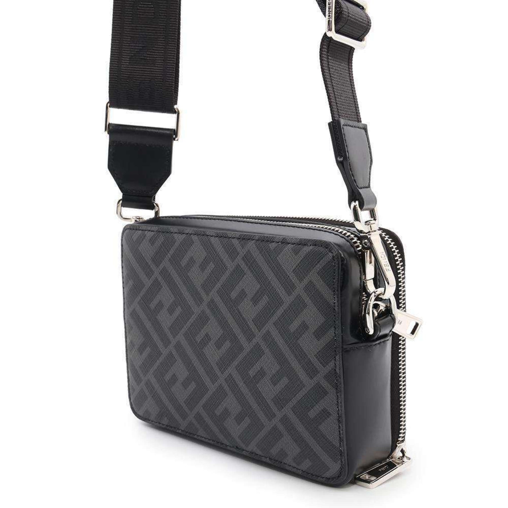 Fendi Shoulder Bag Zucca Organizer 7M0357 FENDI Camera Men's Black
