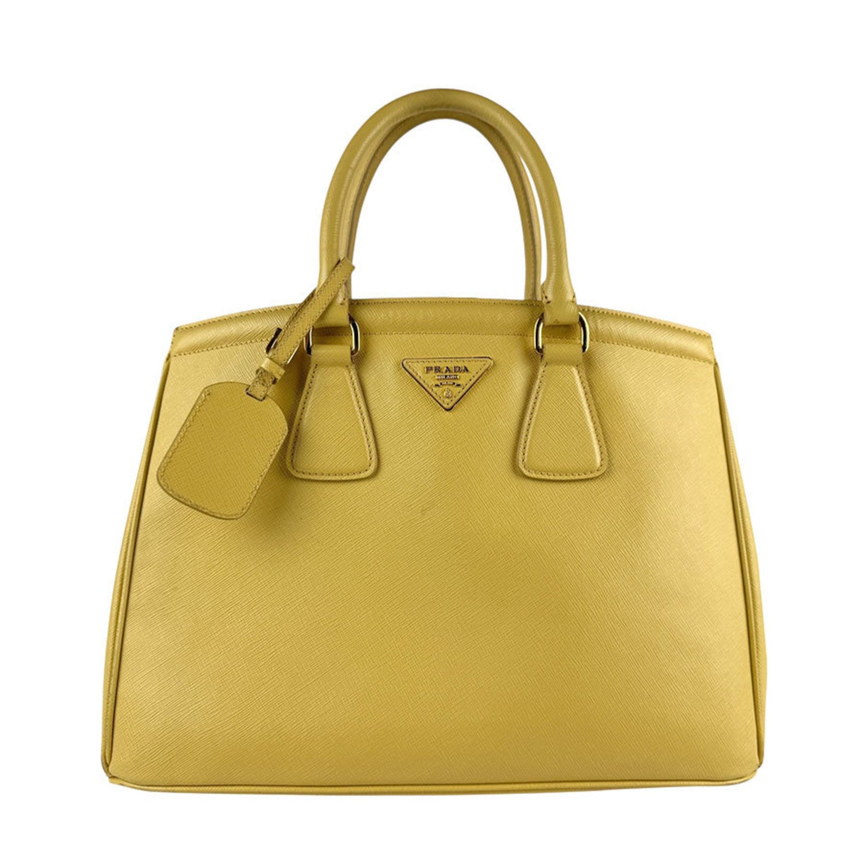 Prada handbag leather gold