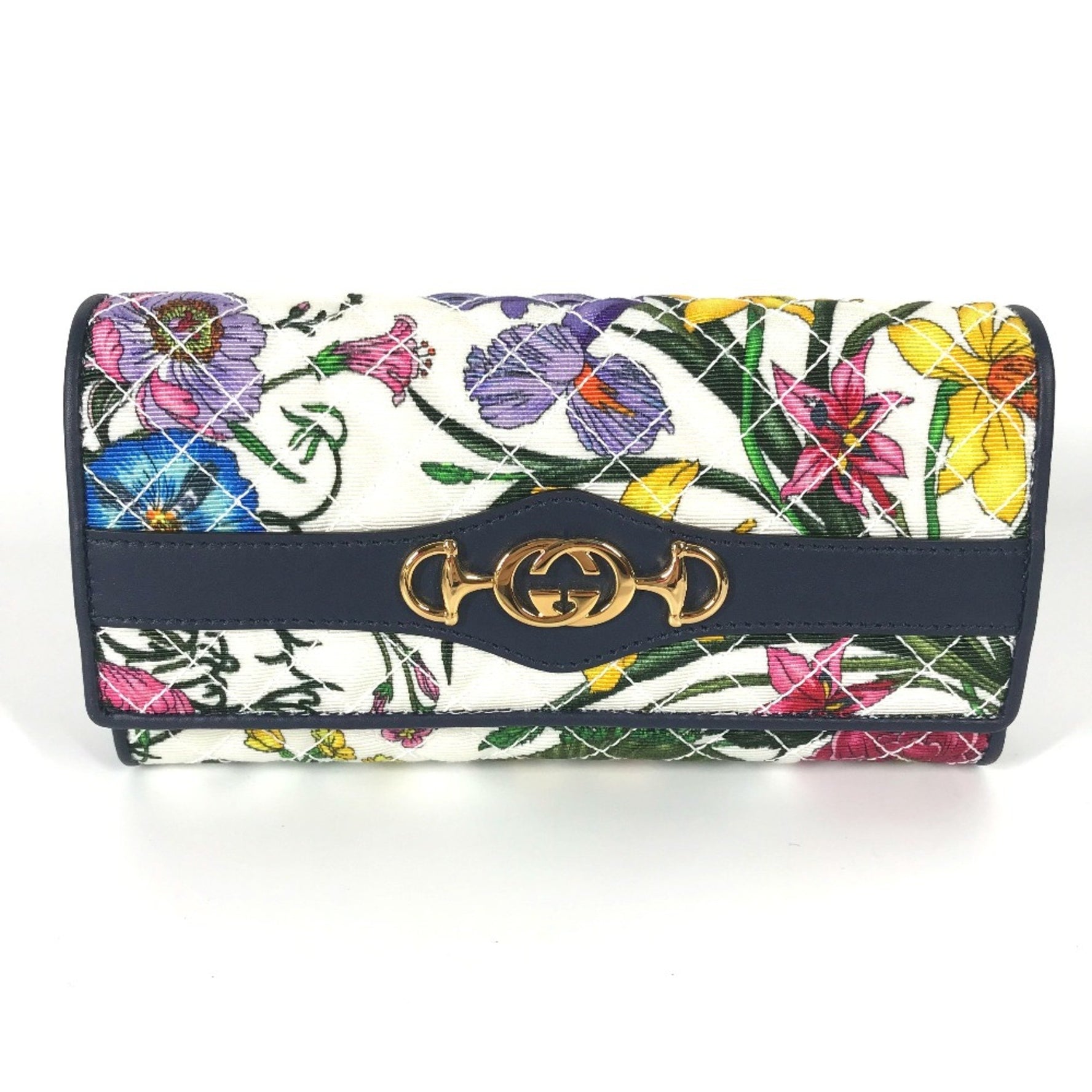 Gucci Flora Floral Flower GG Bifold Long Wallet Multicolore