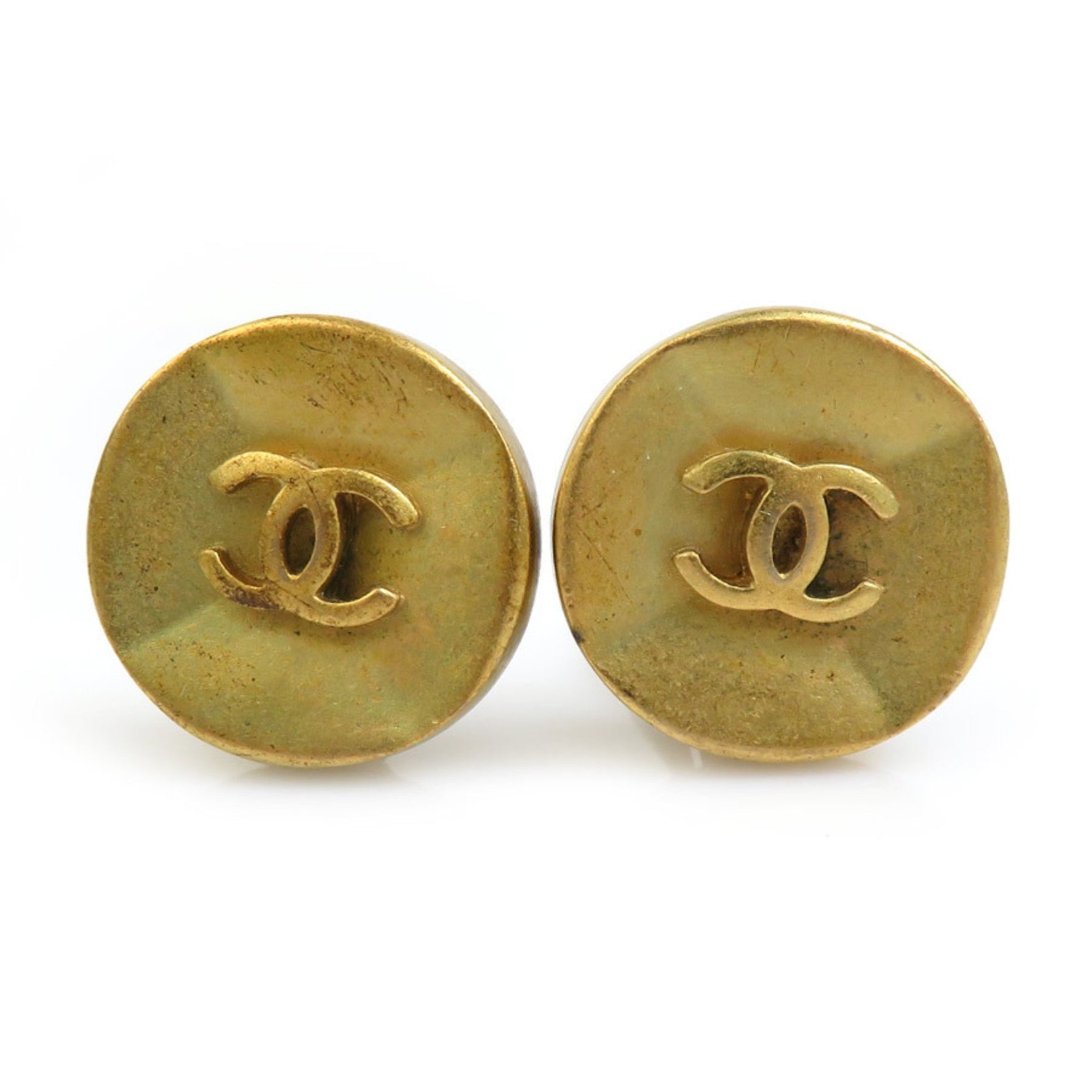 CHANEL Coco Mark Metal Earrings