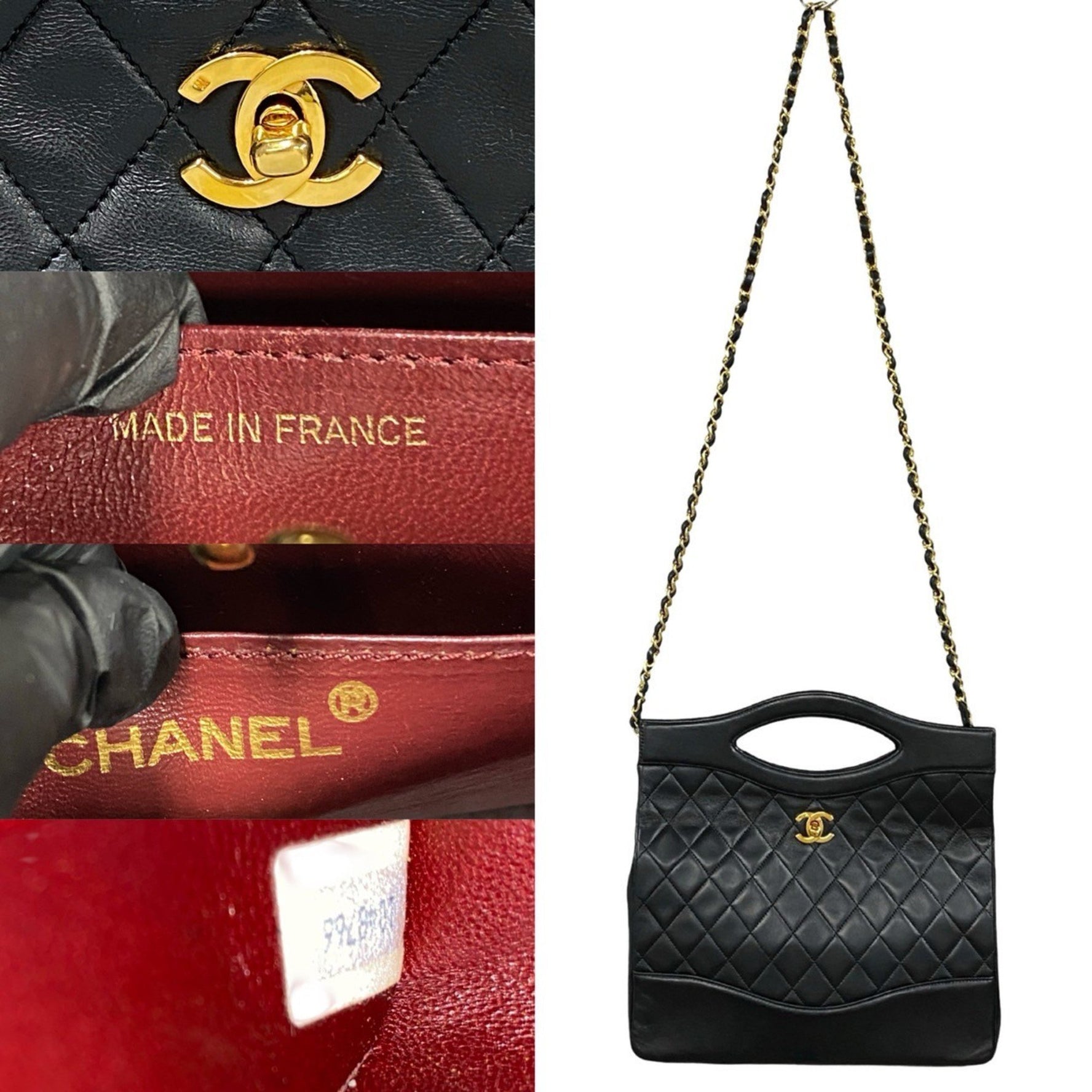 CHANEL Coco Mark Leather Shoulder Bag/Handbag 470-9
