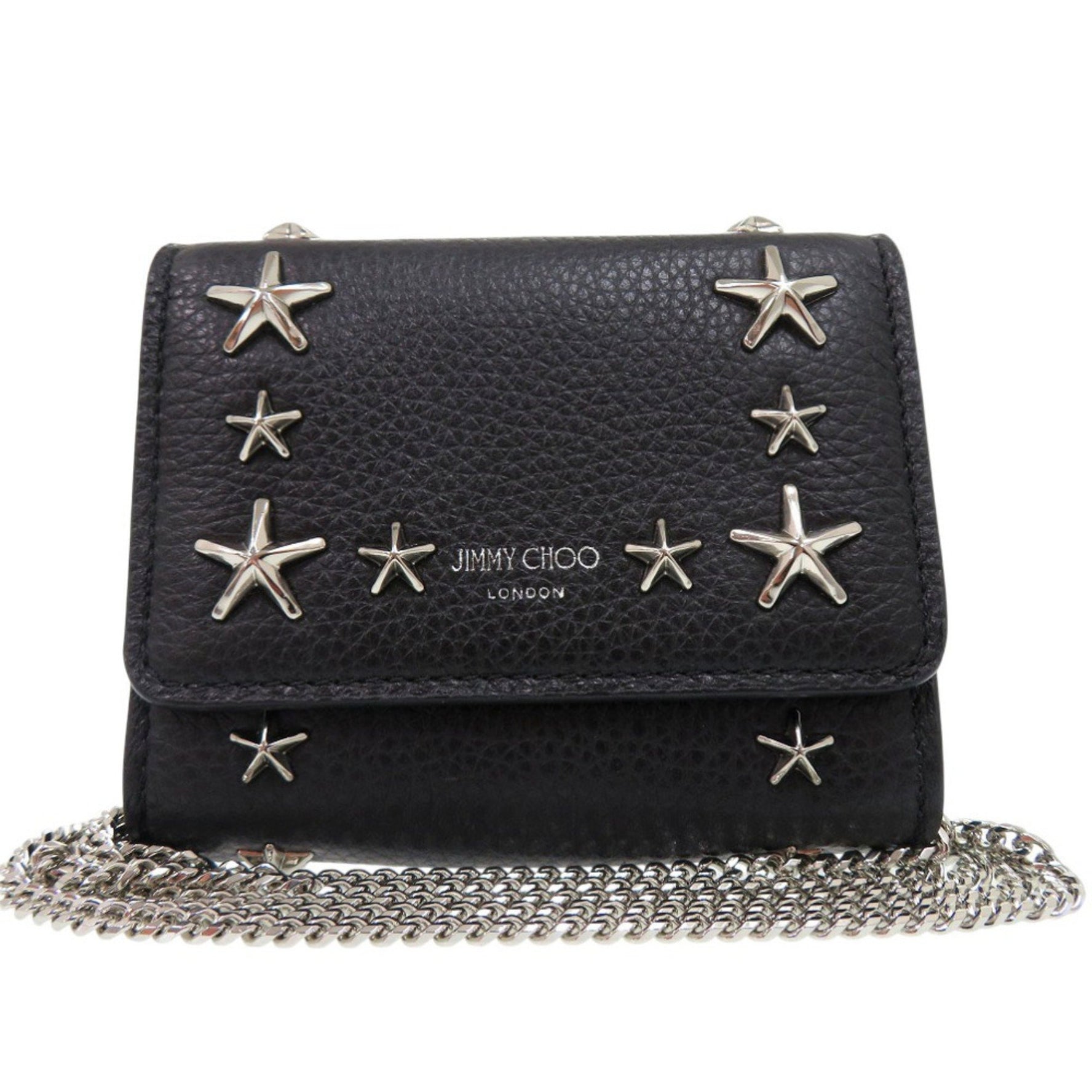 Jimmy Choo Star Stud Card Case, Crossbody/Shoulder Bag, Leather, 1043