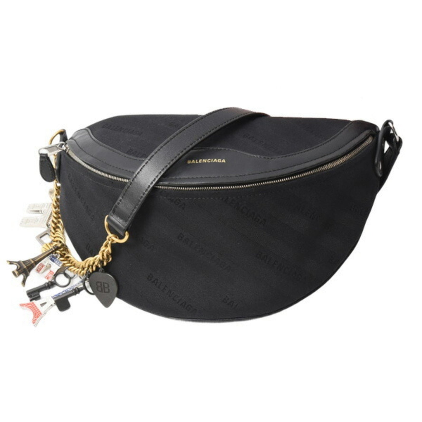 Balenciaga Men's and Souvenir XS Jacquard Body Bag Canvas x Leather