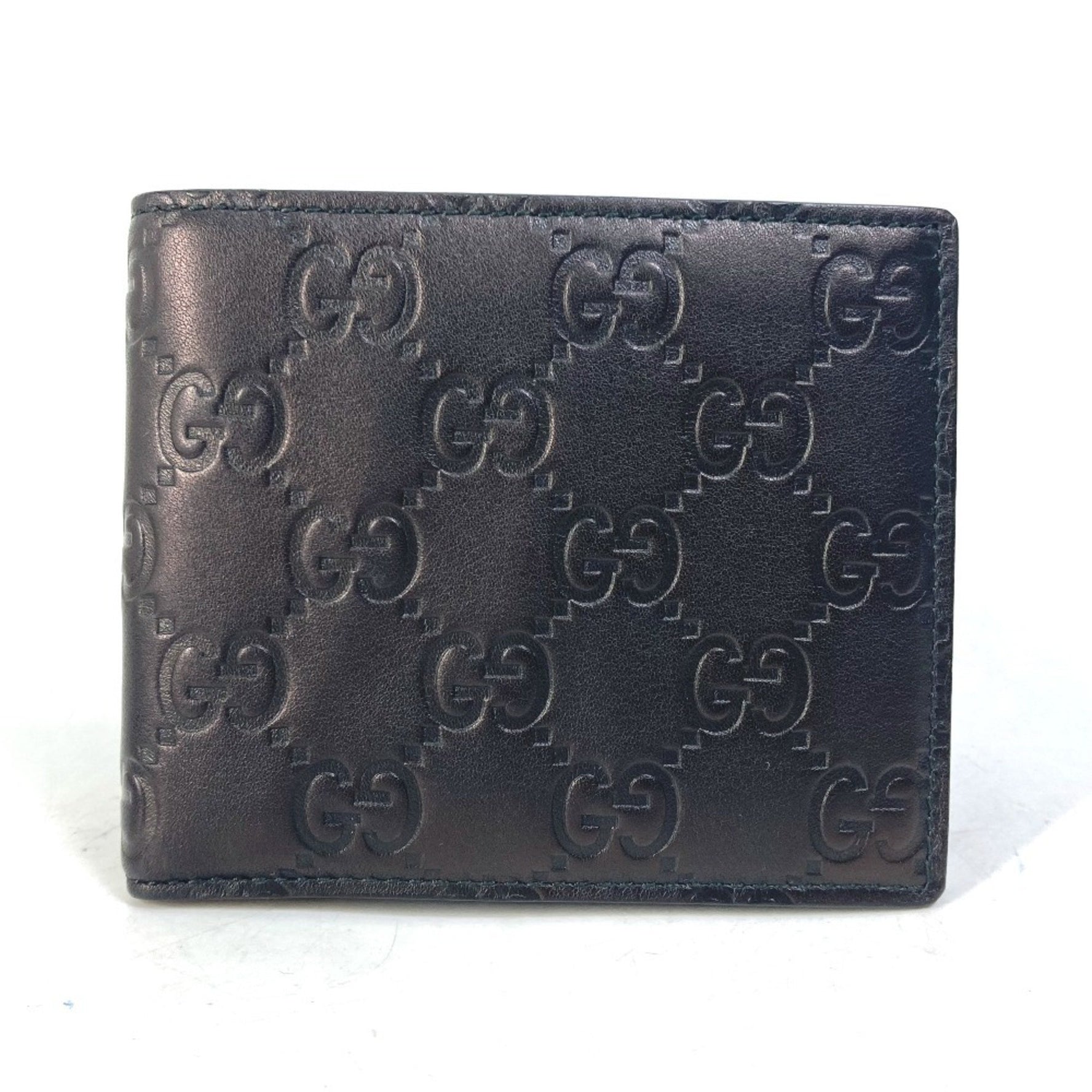 GUCCI Compact Wallet GG Guccissima Billfold Bi-fold Shima Leather Men's