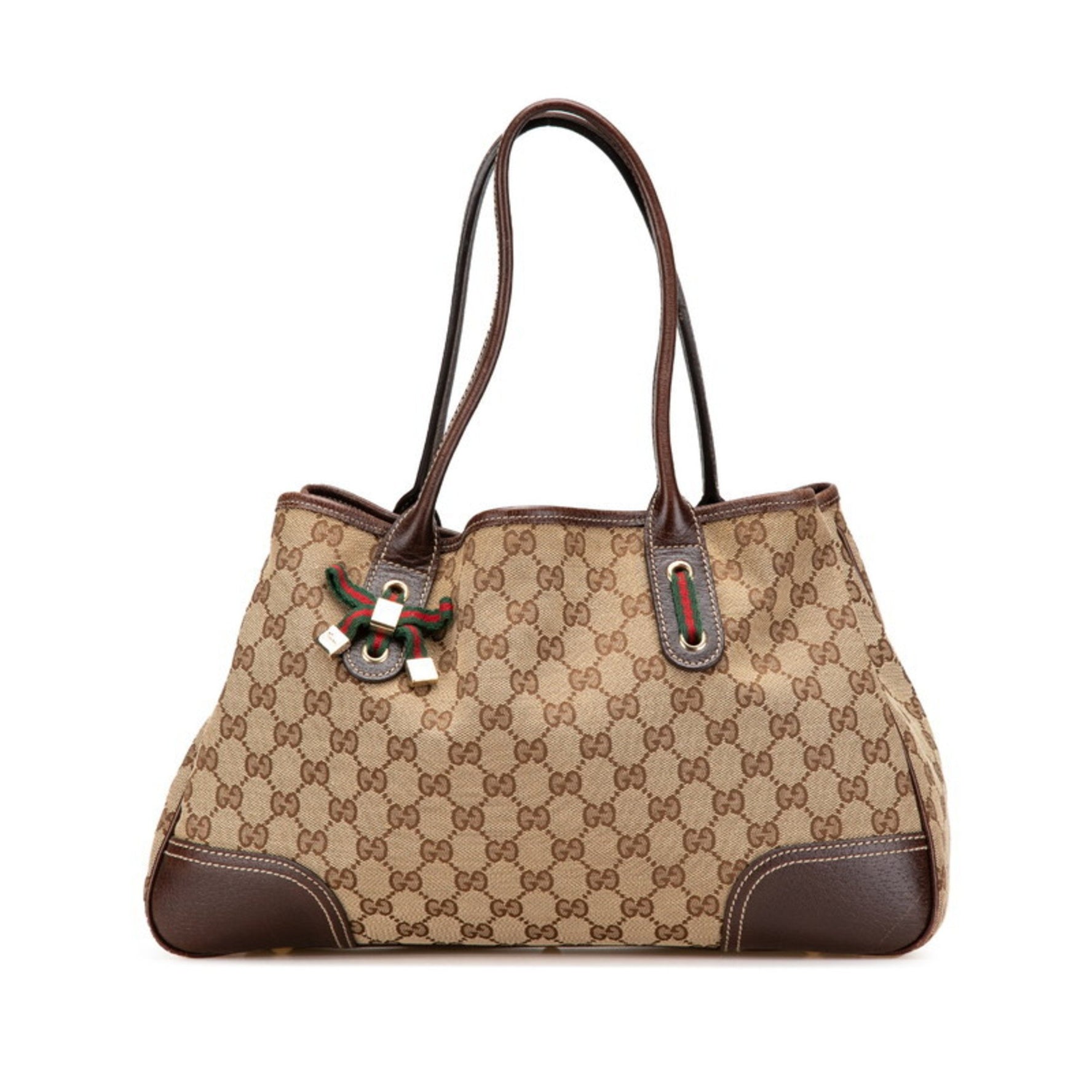 Gucci GG Canvas Sherry Line Tote Bag and Leather