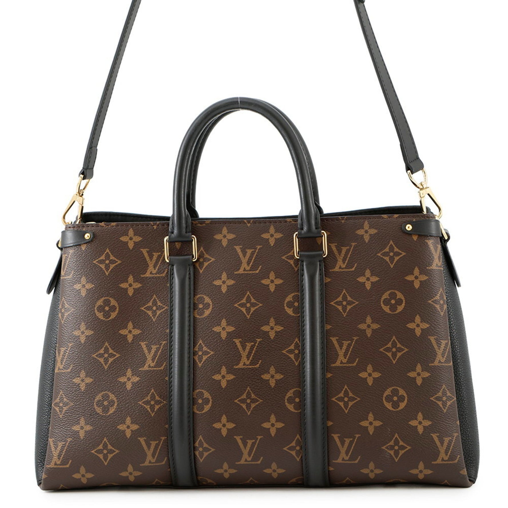Louis Vuitton Monogram Macassar Soufflot NV MM Handbag shoulder bag, black