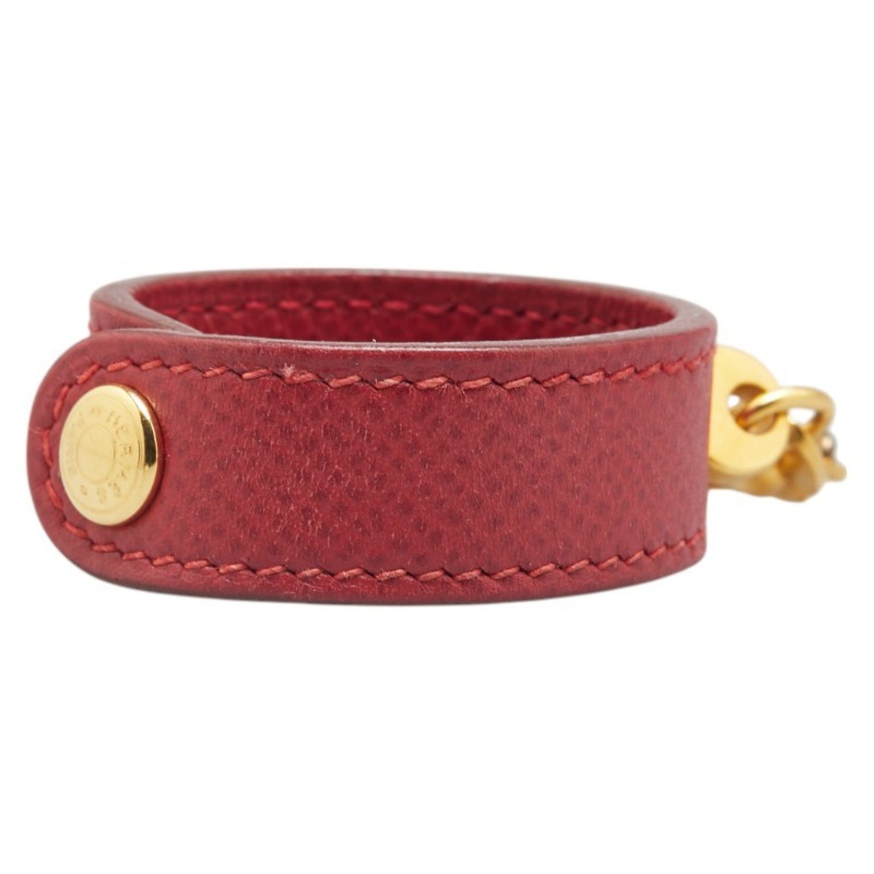 Hermes Nomad Glove Holder Red Gold Leather Plated Men's