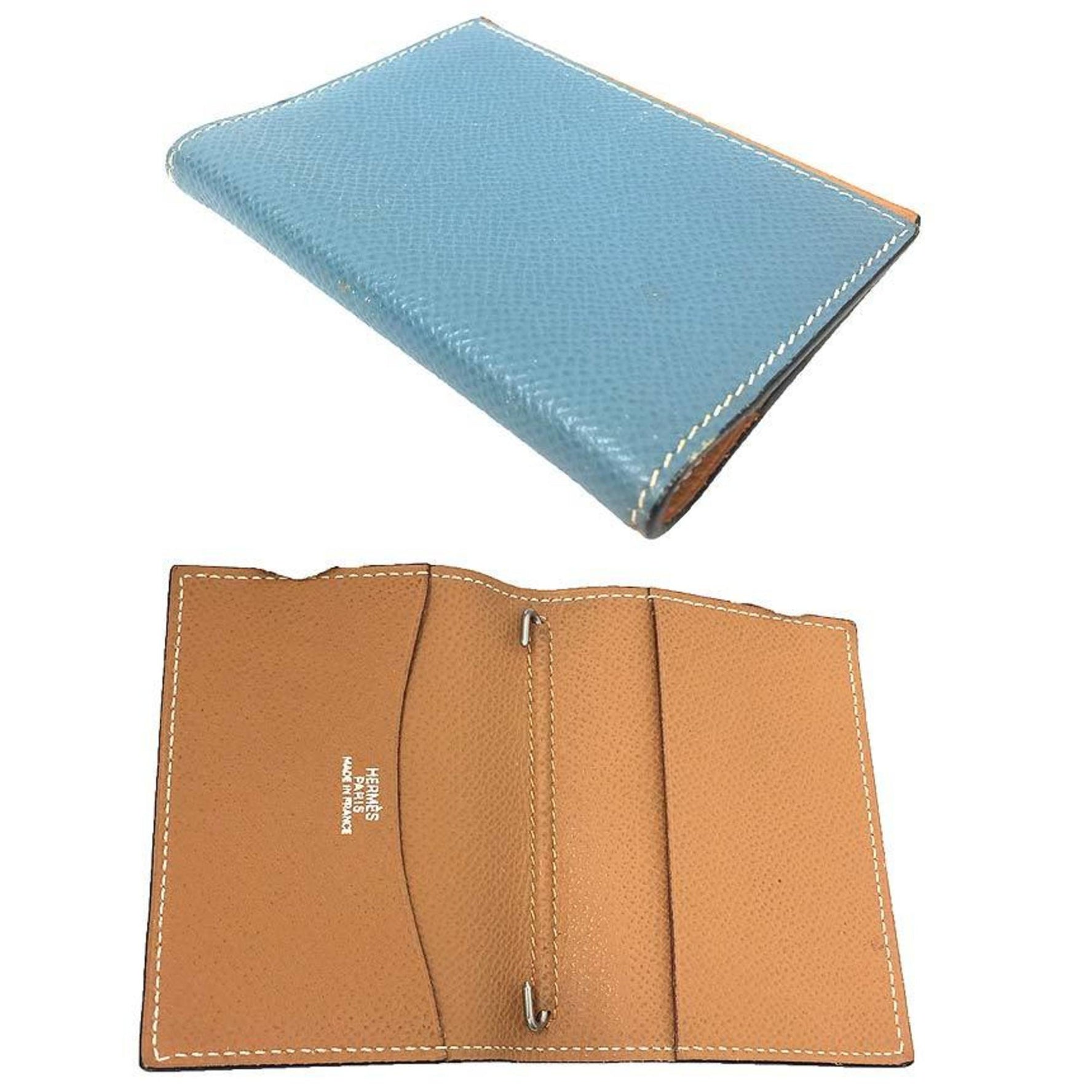 HERMES Agenda Planner Cover Blue Jean Bicolor Leather □ E Stamp
