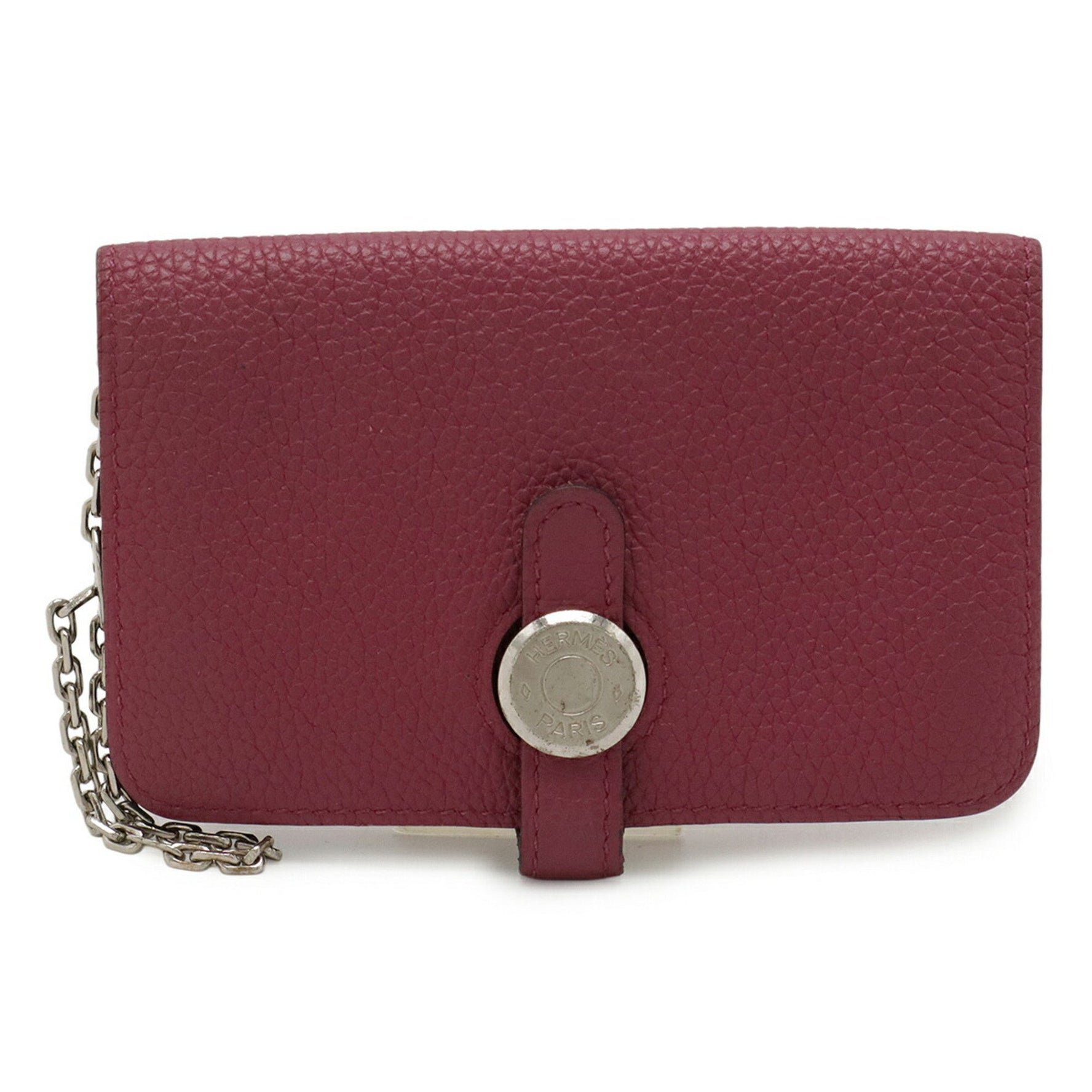 HERMES Dogon key case, coin purse, card Togo leather, purple, D stamped