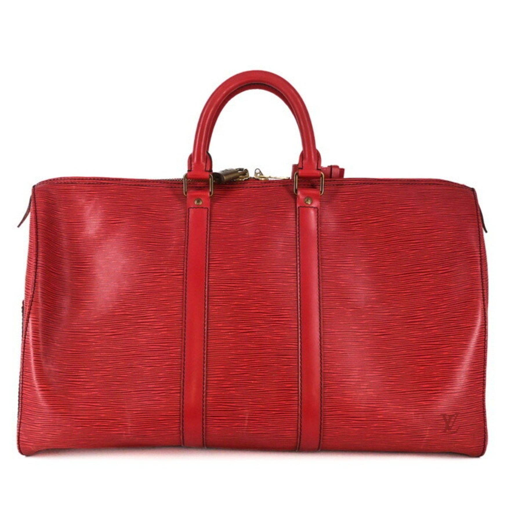 Louis Vuitton Epi Leather Keepall 45 Boston Bag, Red, Leather, Men's/Women's