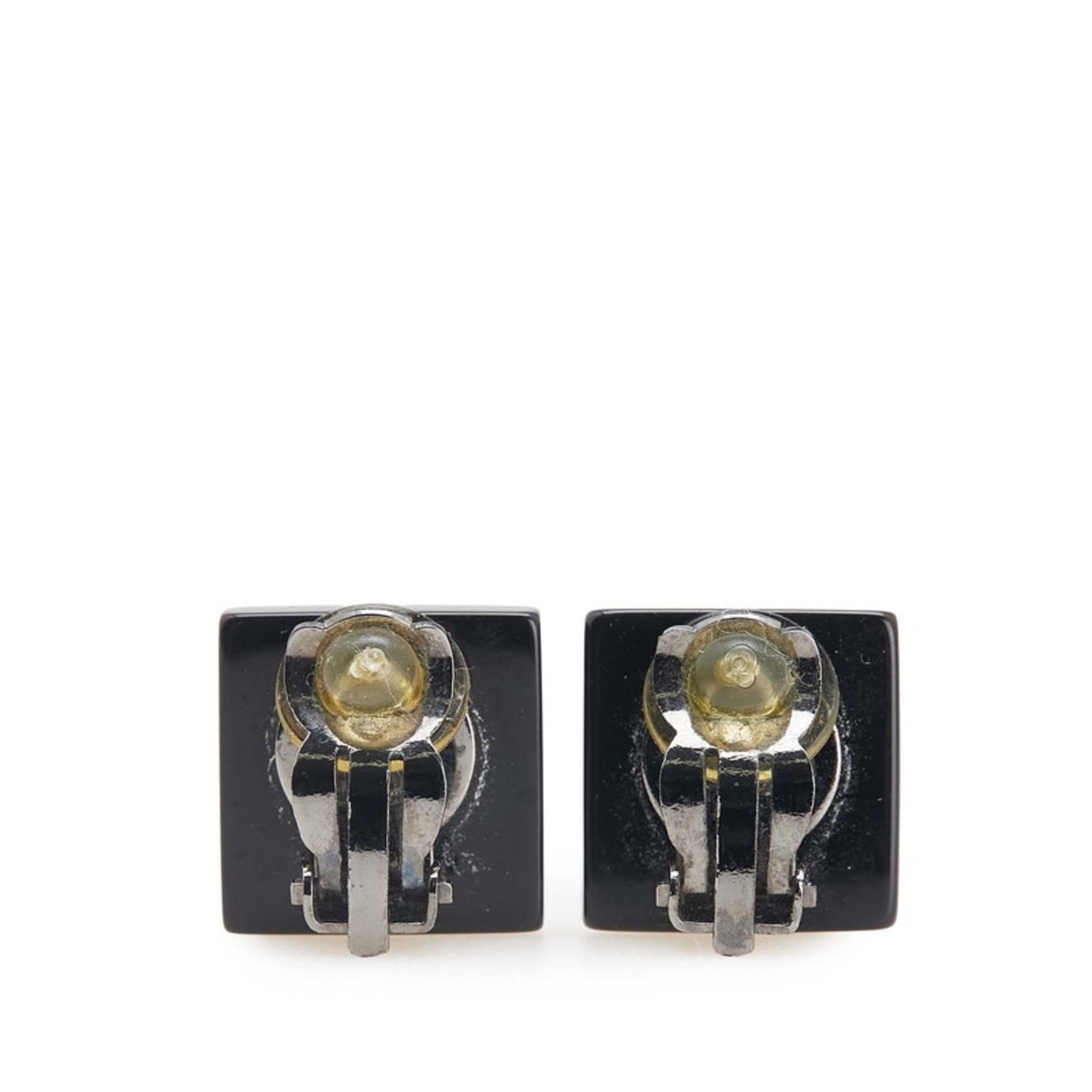 CHANEL Coco Mark Camellia Square Earrings in Metal
