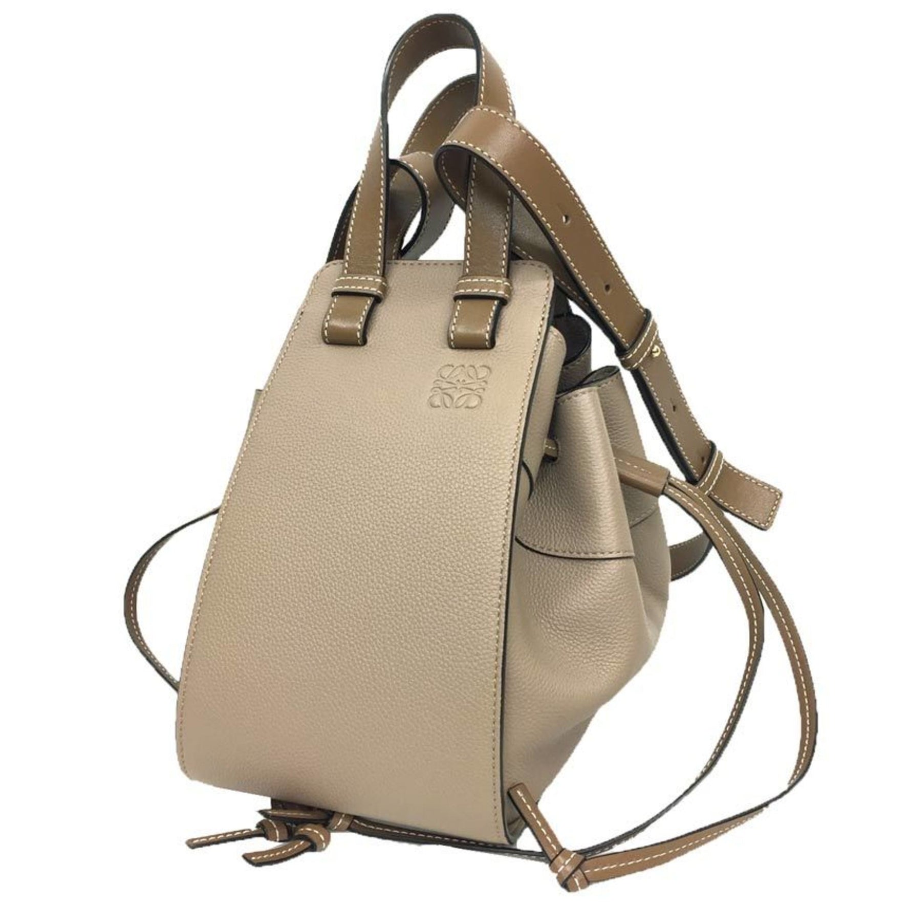 LOEWE Compact Drawstring Handbag Crossbody HAMMOCK Hammock Shoulder Bag Greige