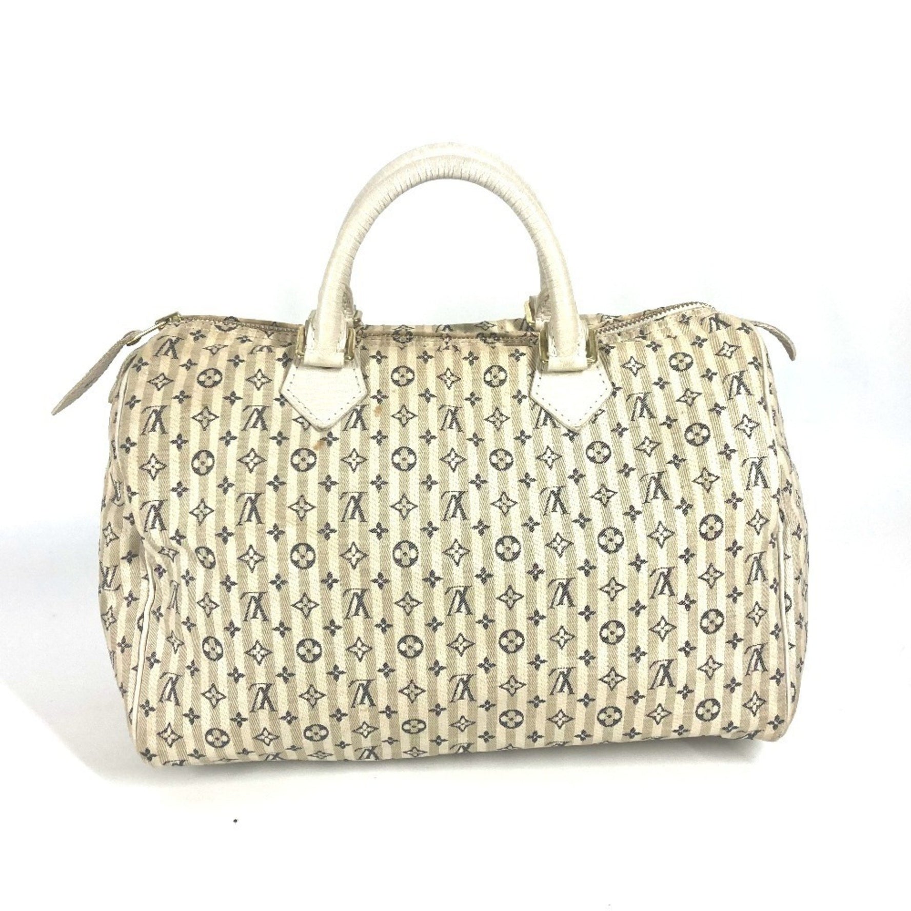 Louis Vuitton Monogram Mini Run Speedy 30 Boston Bag Handbag in Canvas, White