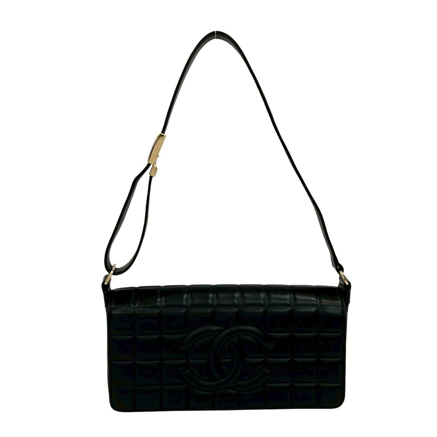 CHANEL Chocobar Coco Mark Lambskin Shoulder Bag/Handbag in