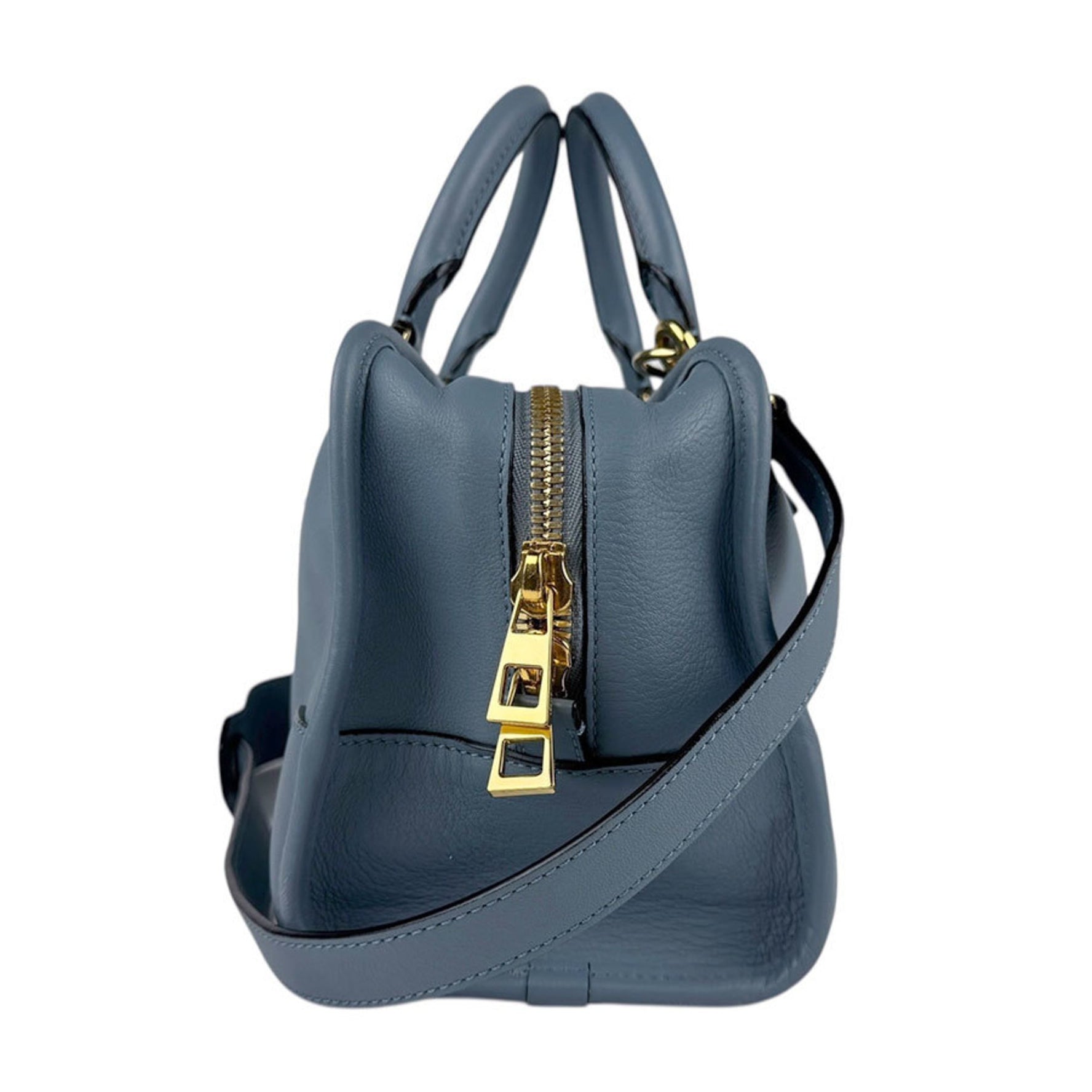 LOEWE Shoulder Bag Handbag Amazona 28 Leather Blue Gray