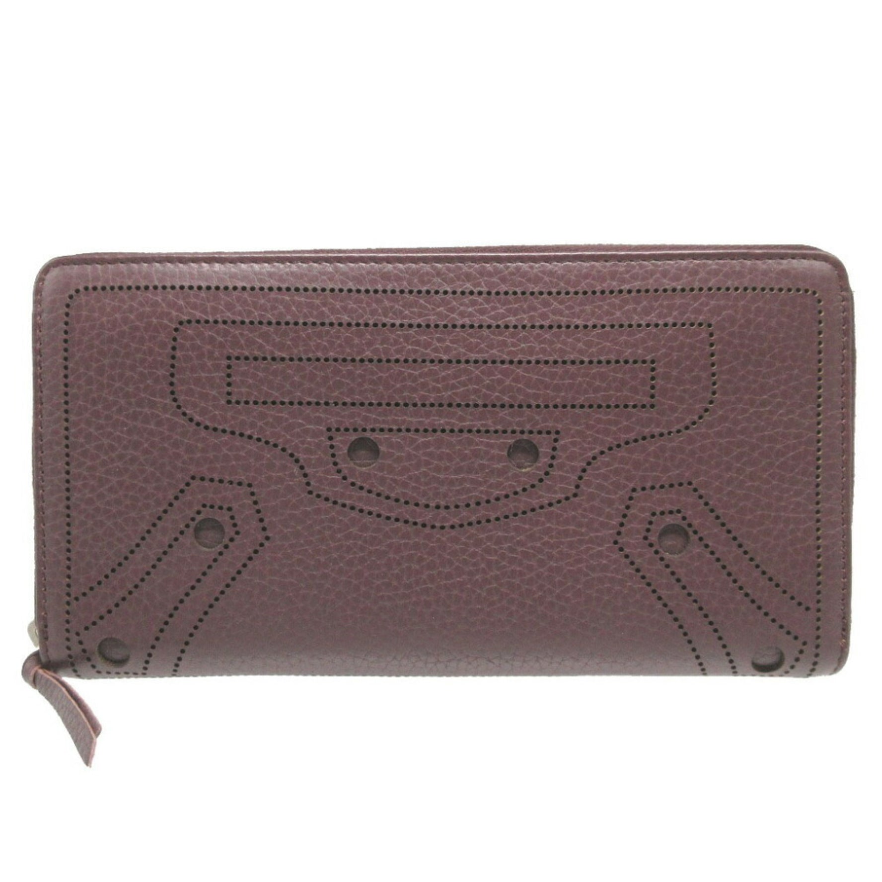 Balenciaga Blackout Leather Round Long Wallet