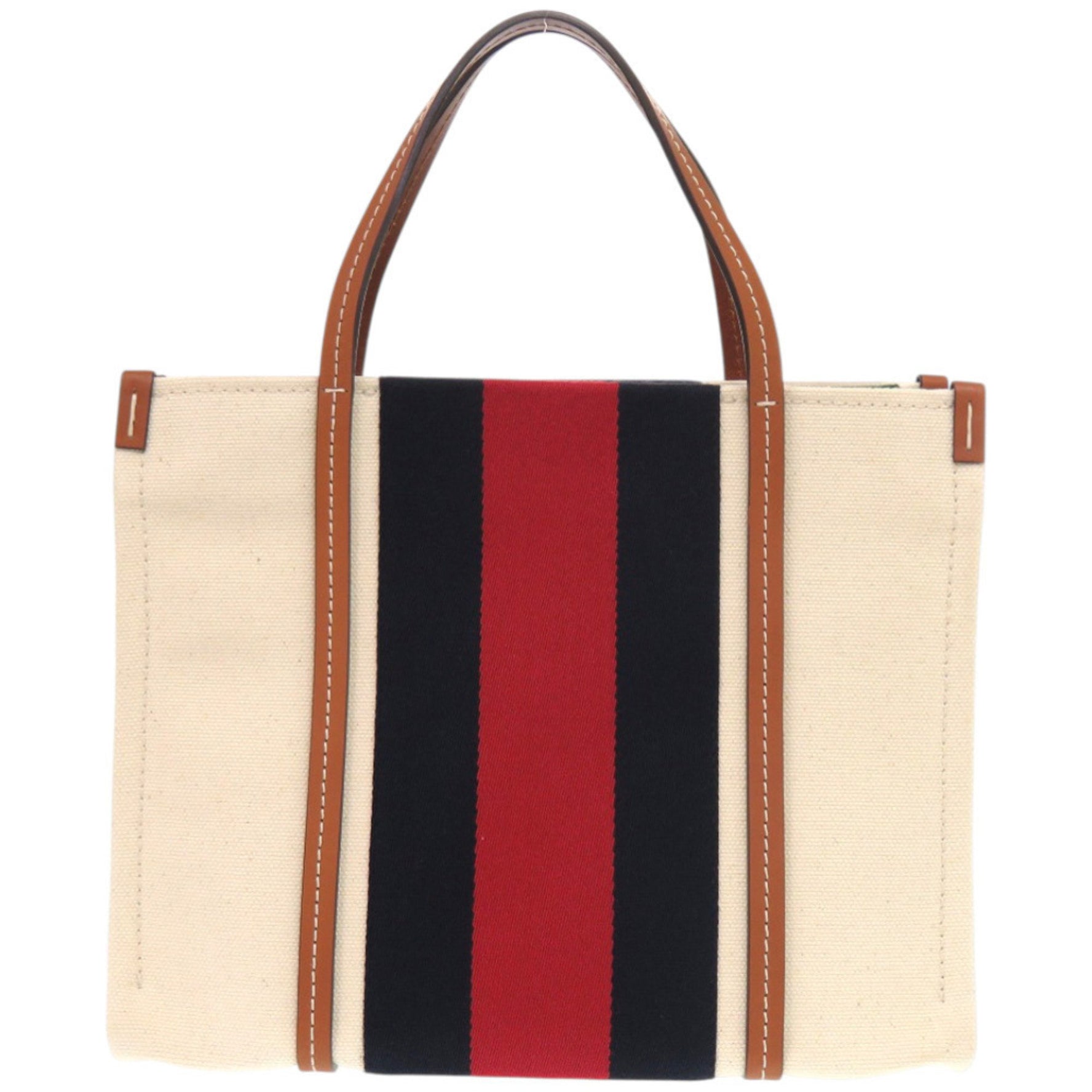 Like new Gucci Sherry Line Interlocking G Patch Canvas White Tote Bag 0254