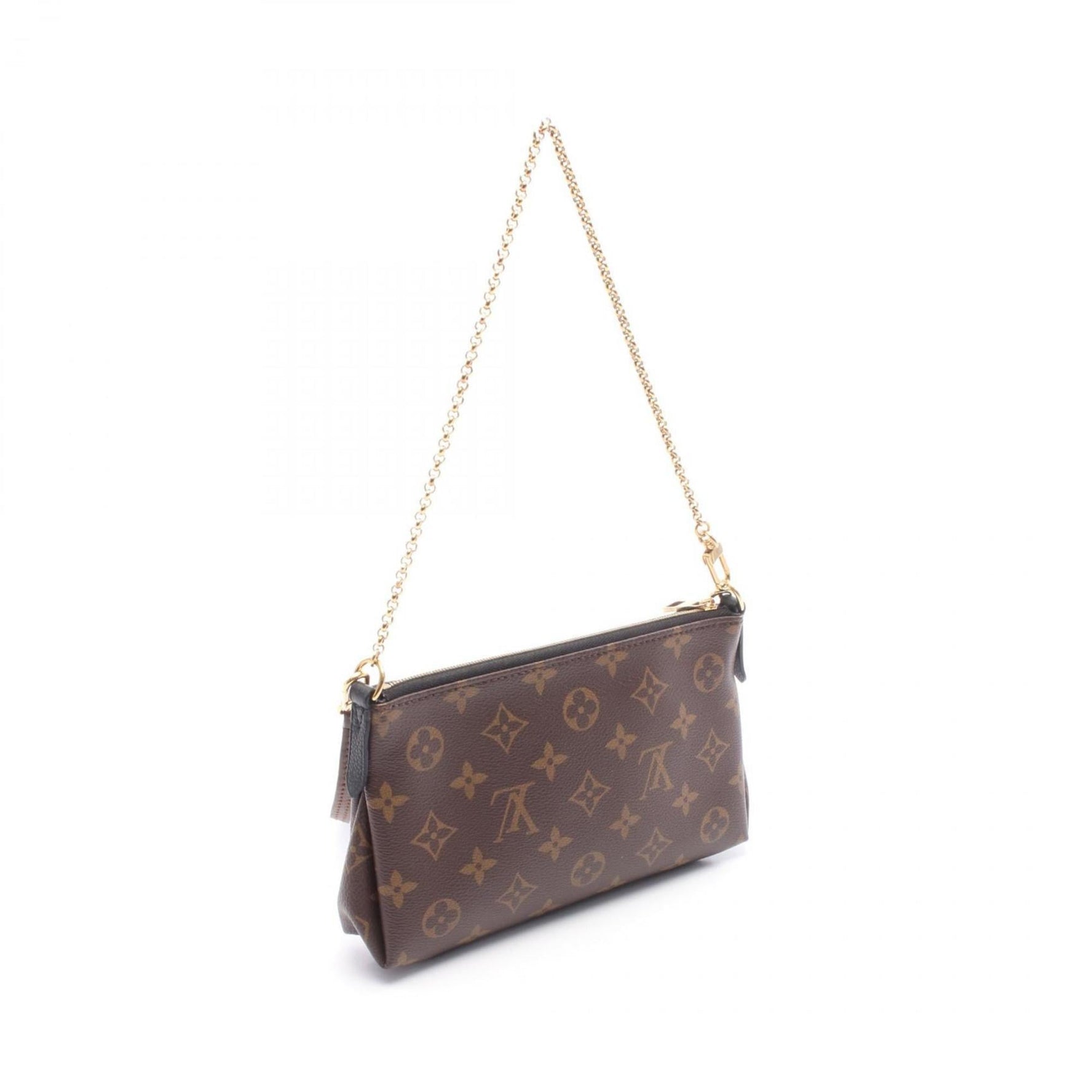 Louis Vuitton Pallas Scratch Monogram Handbag, Coated Canvas and Leather, Brown Black