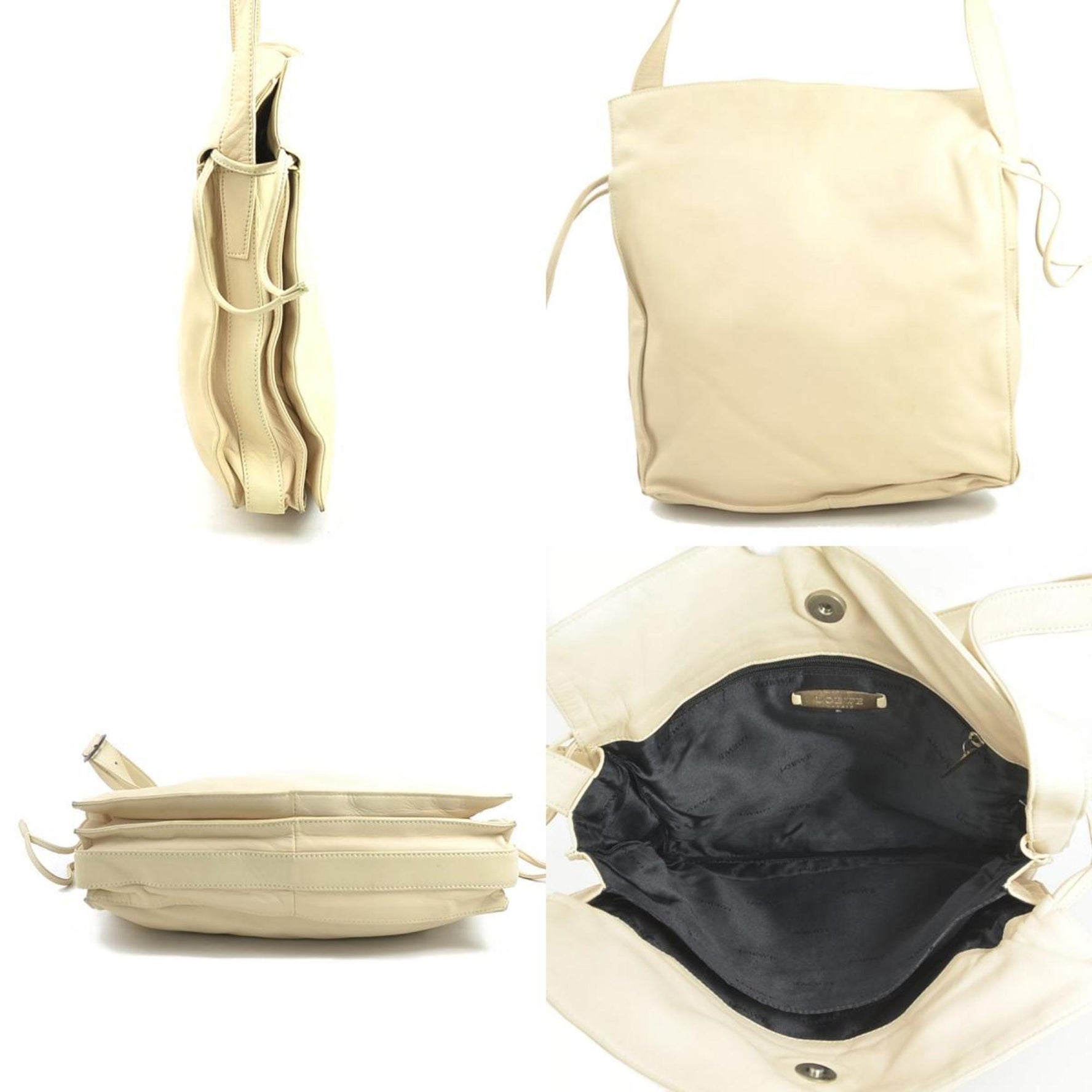 LOEWE Shoulder Bag Anagram Leather Light Beige