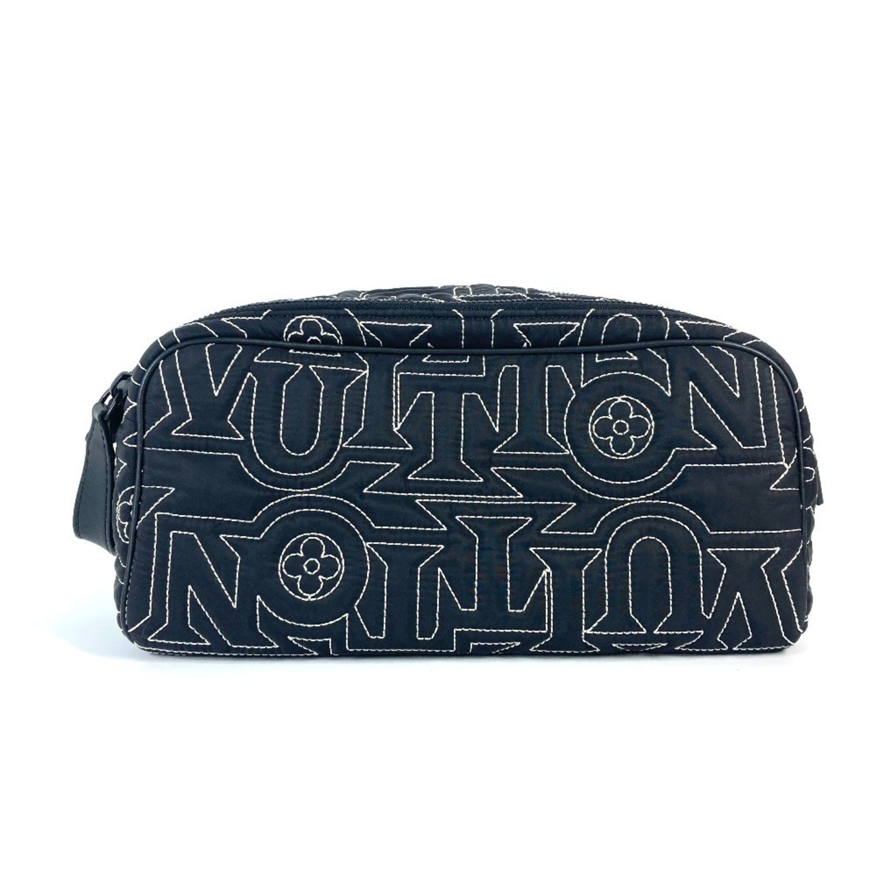 Louis Vuitton LV Snow Collection Dopp Kit Pouch Bag Second Clutch Nylon Men's Black