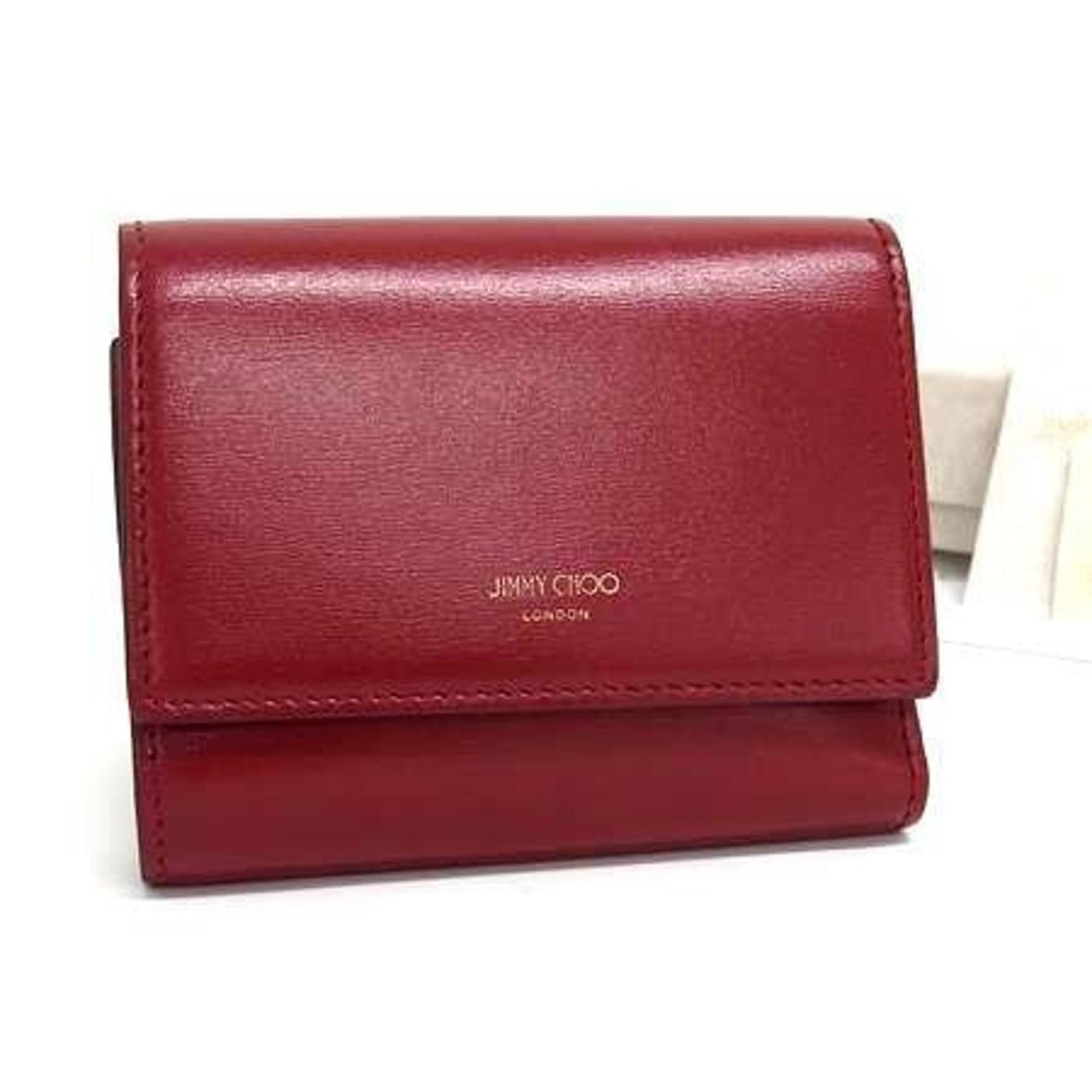 Jimmy Choo Malinda Wallet - Red Leather Tri-fold