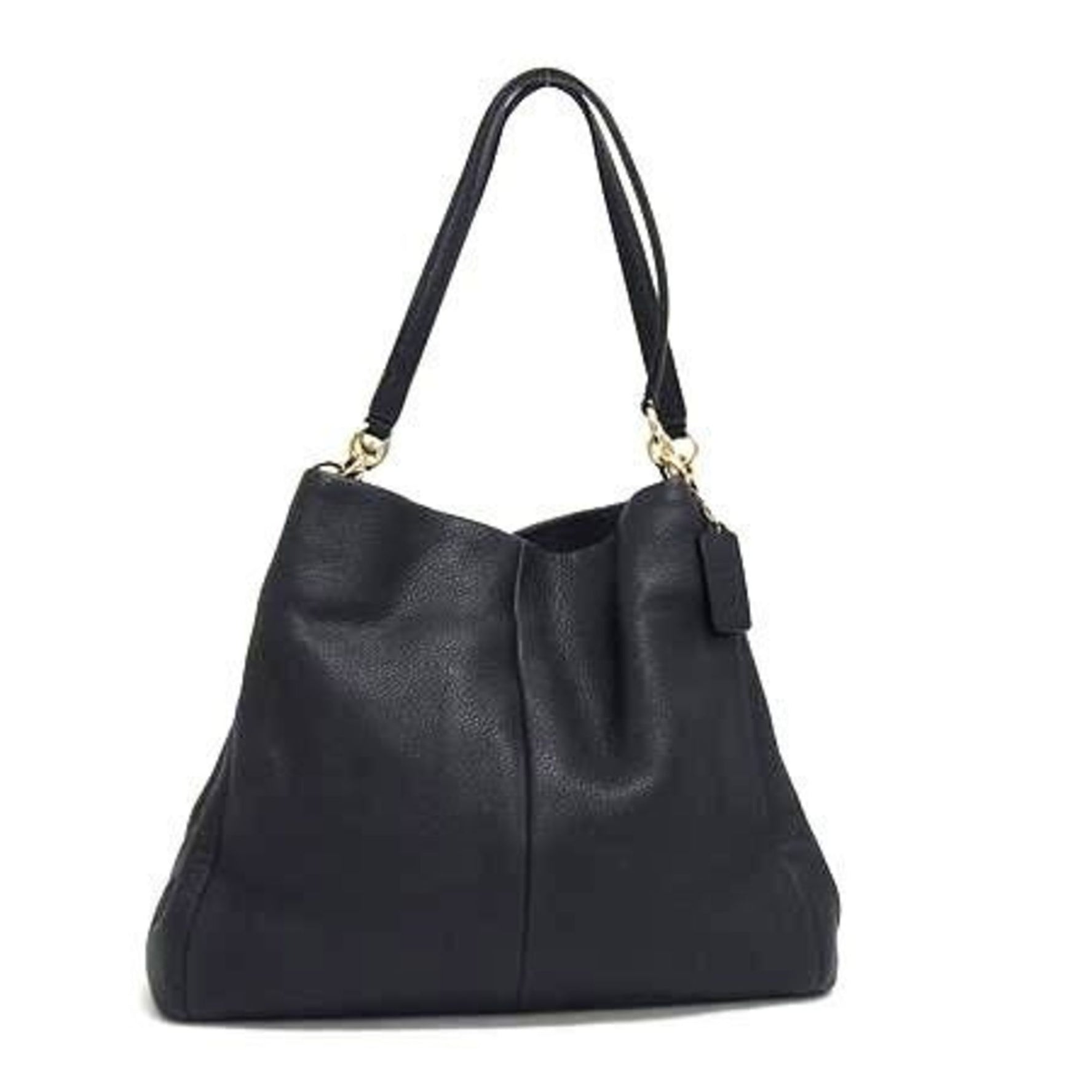 COACH Phoebe Shoulder Bag Dark Navy Pebbled Leather