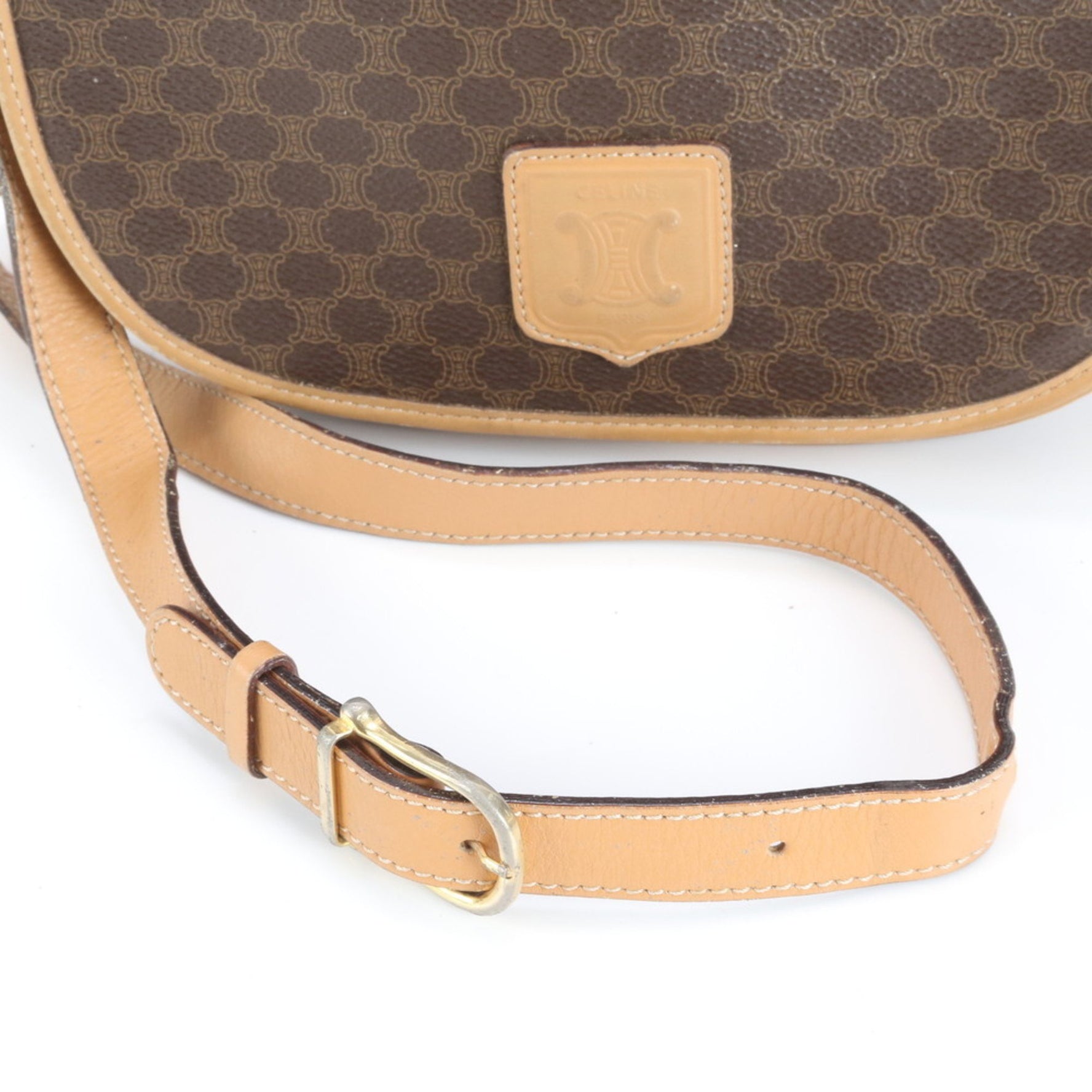 Celine Macadam Leather Shoulder Bag, Crossbody