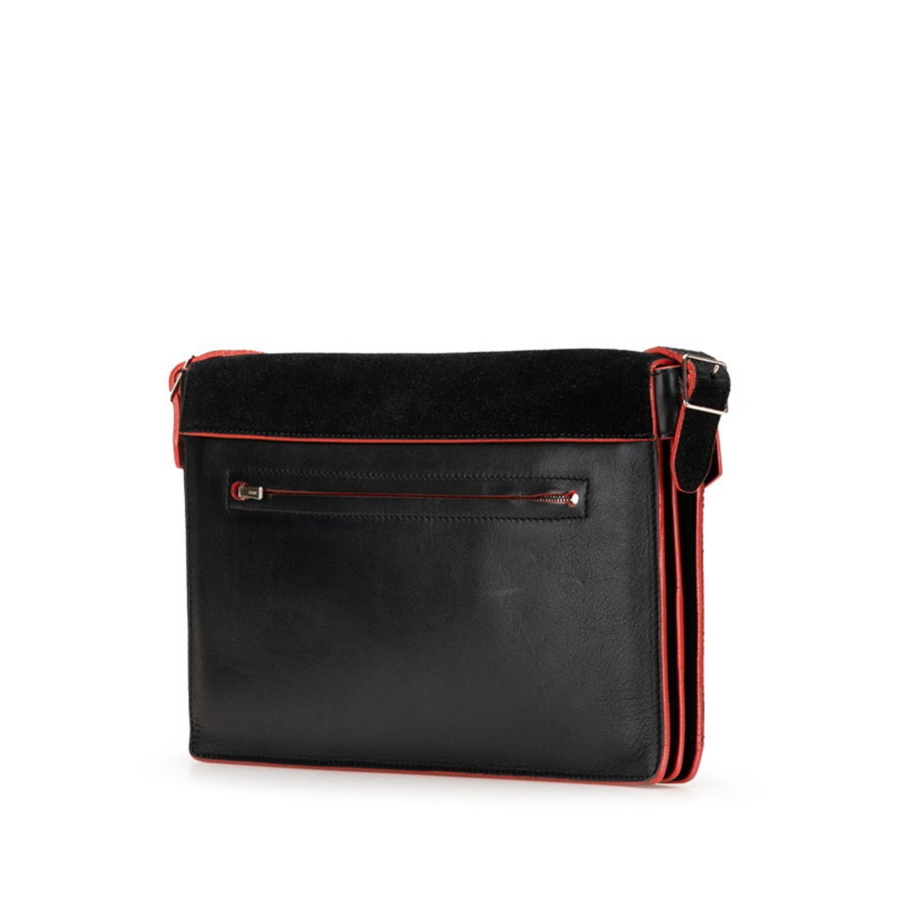 Celine Shoulder Bag Black Beige Green Leather Pony Suede