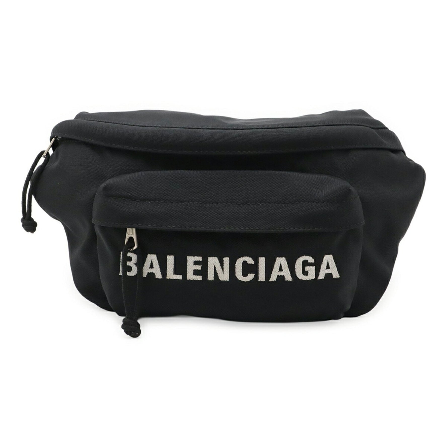 BALENCIAGA WHEEL body bag, waist pouch, belt nylon canvas, black, navy