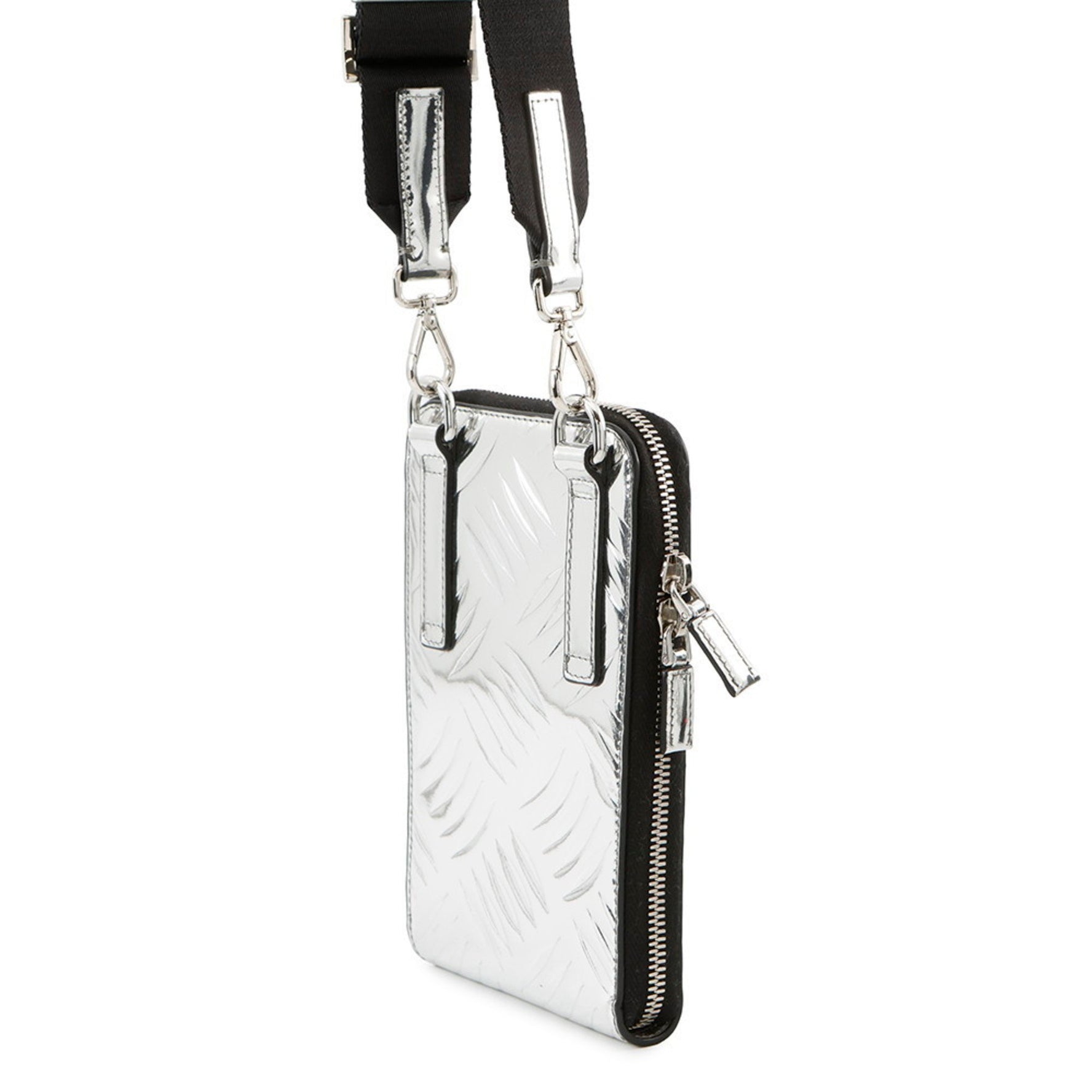 Prada Phone Holder, Smartphone Brushed Leather, Shoulder Bag