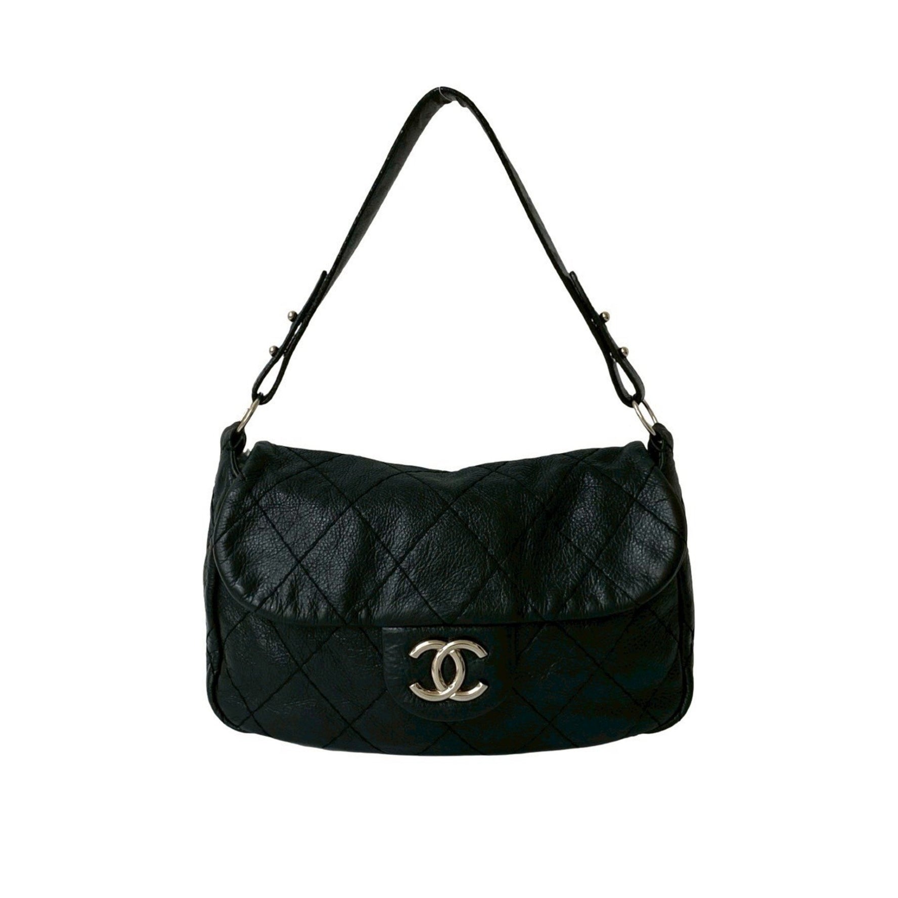 Seal No. 13 CHANEL Wild Stitch Coco Mark Leather One-Shoulder Bag Handbag 409-6