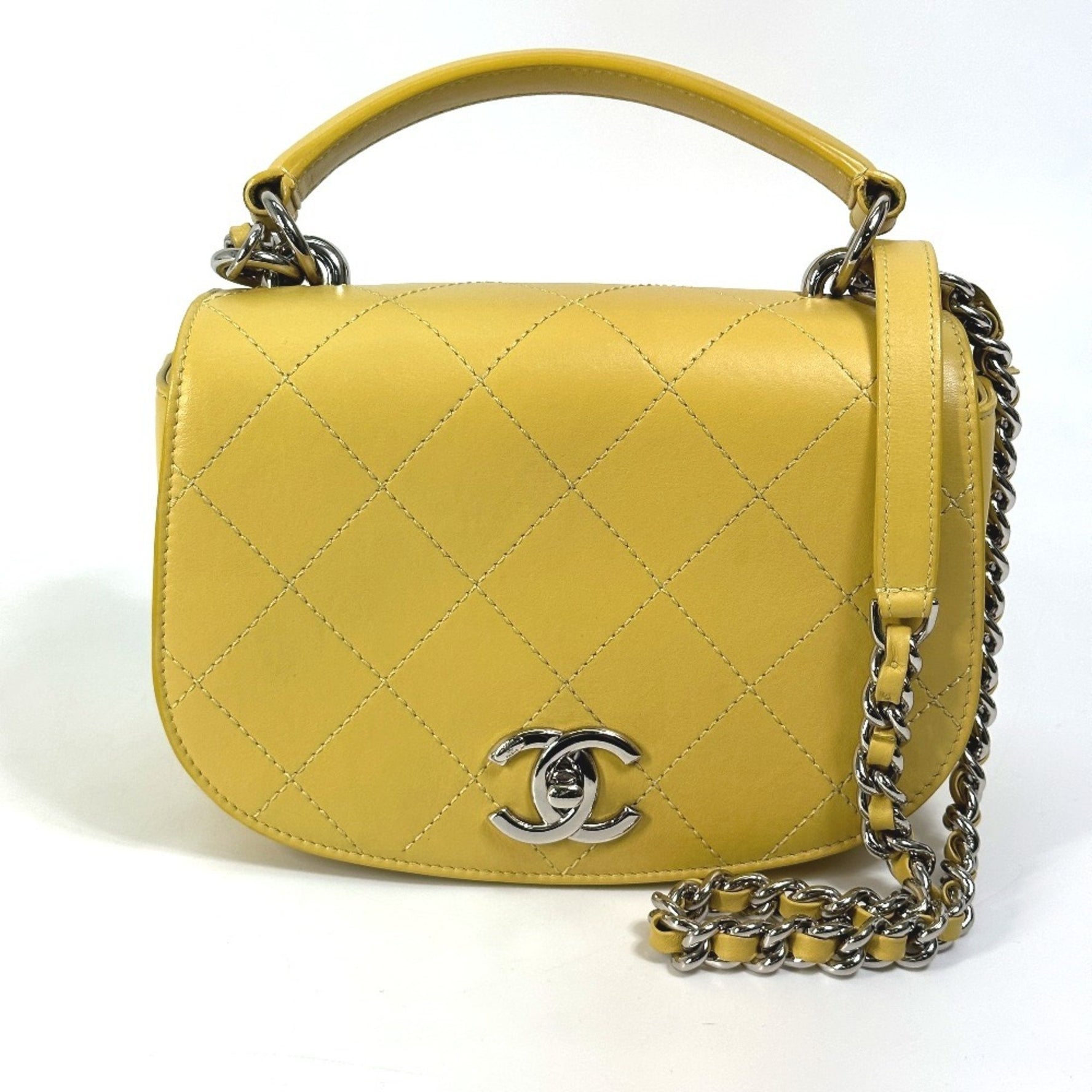 CHANEL CC Coco Mark Stitch Matelasse Chain Handbag/Shoulder Bag in Calfskin