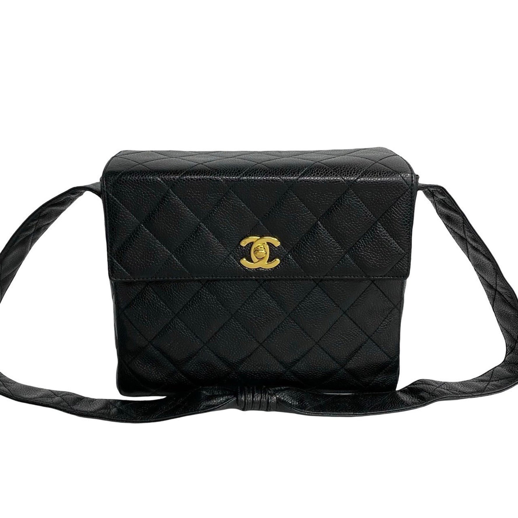 CHANEL Matelasse Caviar Leather Coco Mark Shoulder Bag