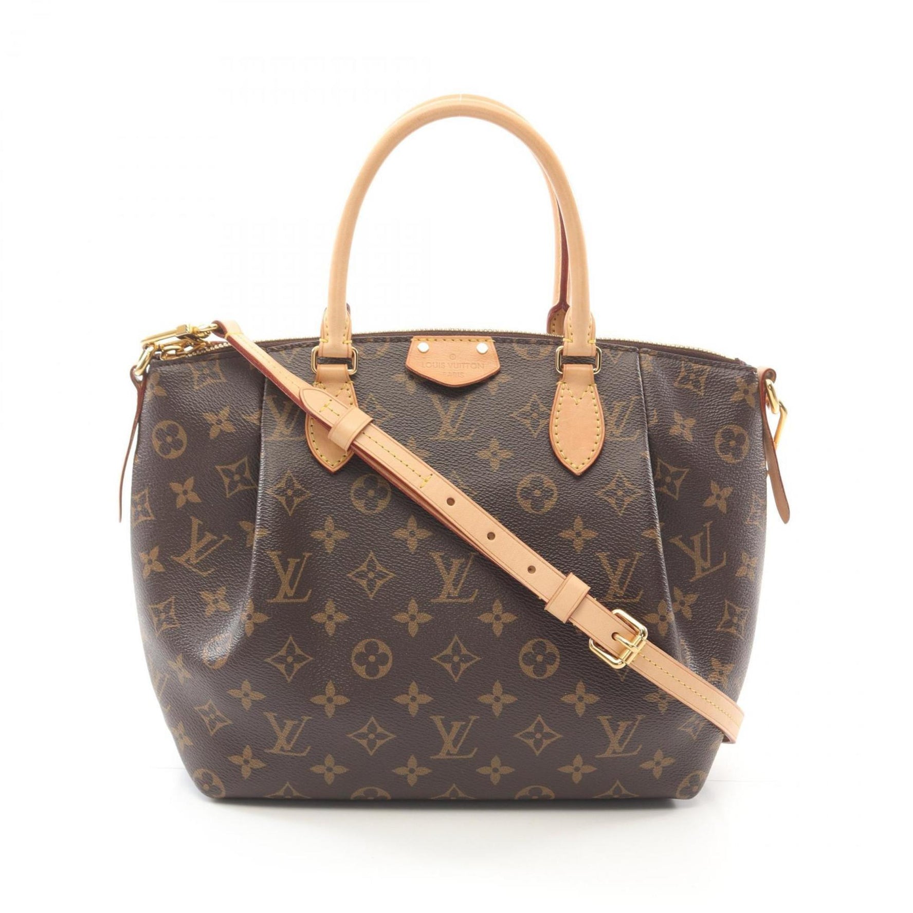 Louis Vuitton Turen PM Monogram Handbag Coated Canvas Leather Bags