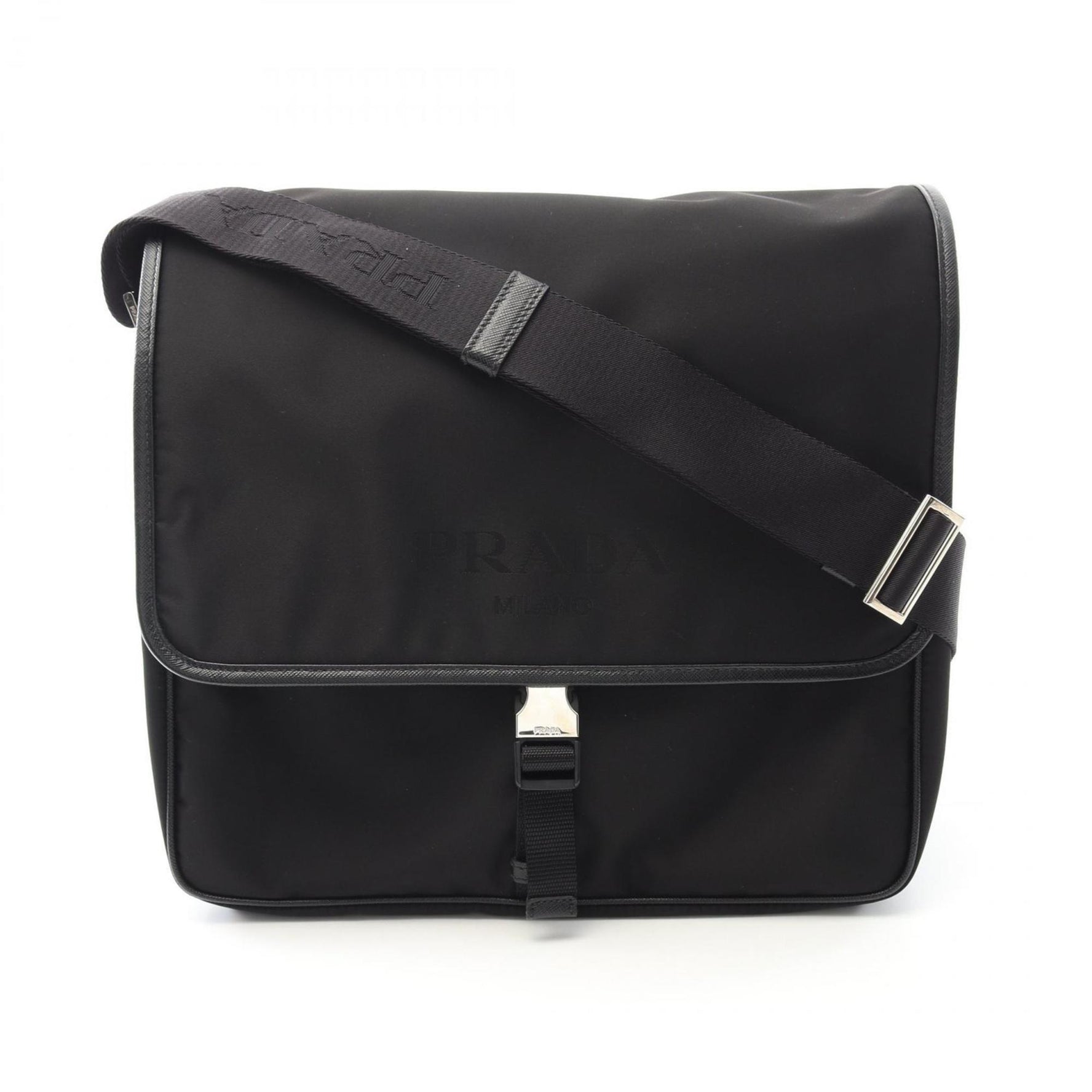 Prada TESSUTO+SAFFIANO Shoulder Bag in Nylon and Saffiano Leather, Men's