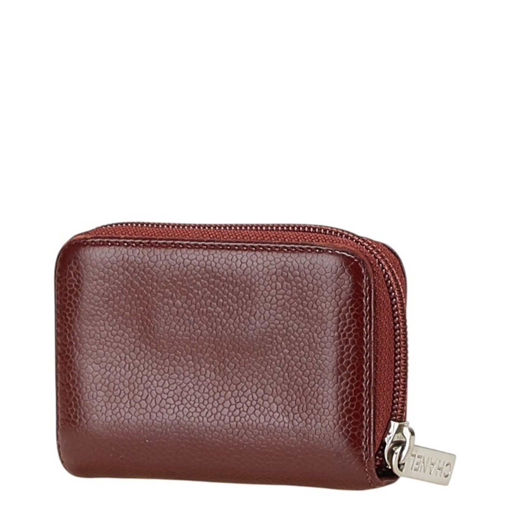 CHANEL Coco Mark Card Case, Red Leather
